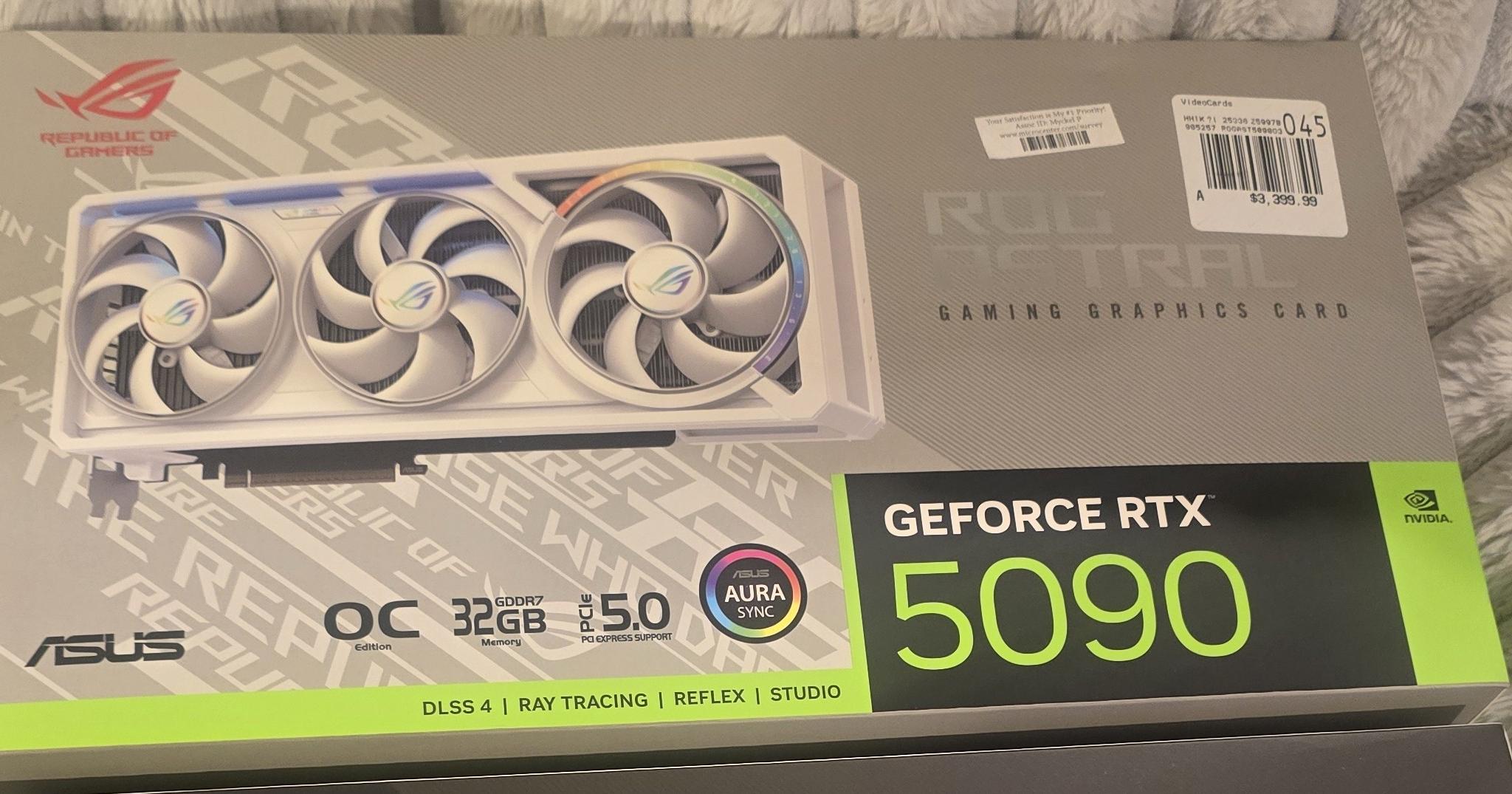 ASUS NVIDIA GeForce RTX 5090 ROG Astral Overclocked Triple Fan 32GB GDDR7 PCIe 5.0 Graphics Card