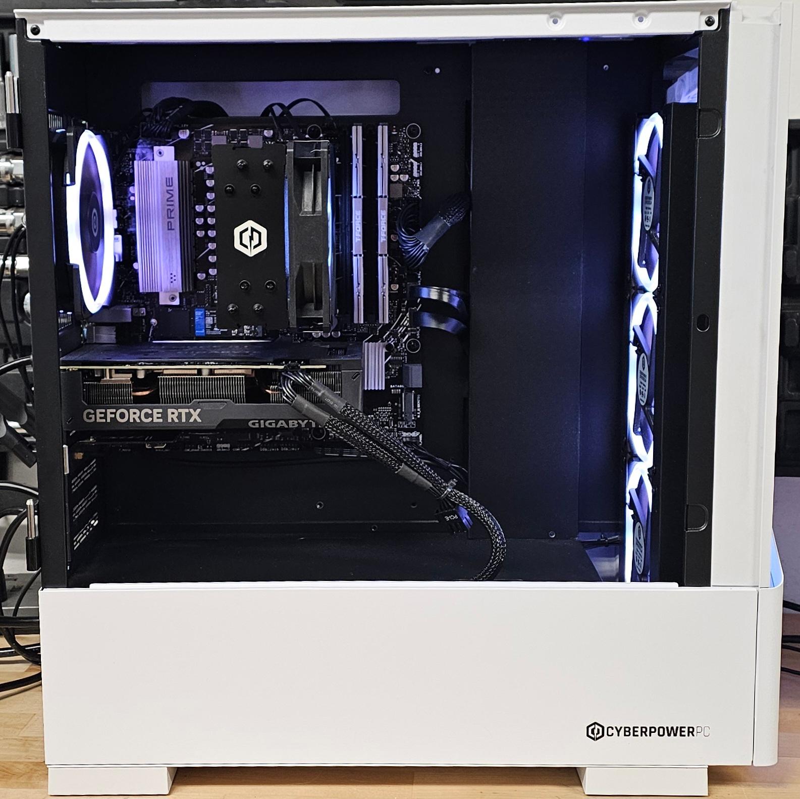 White CyberPower RGB PC Case w\ 4 RGB Fans