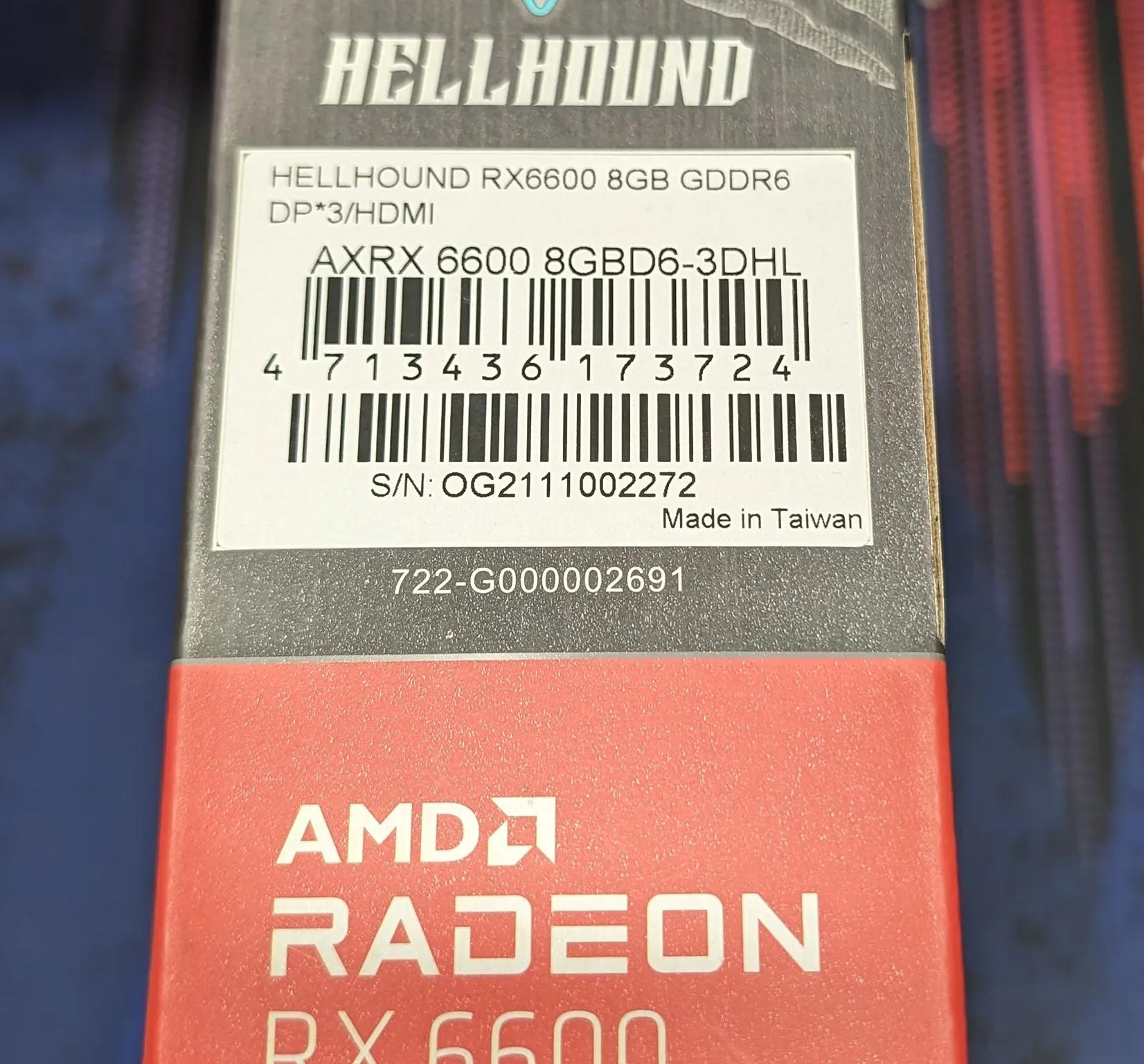 PowerColor Hellhound Radeon RX 6600 8GB GDDR6 Graphics Card - Used, Good Condition