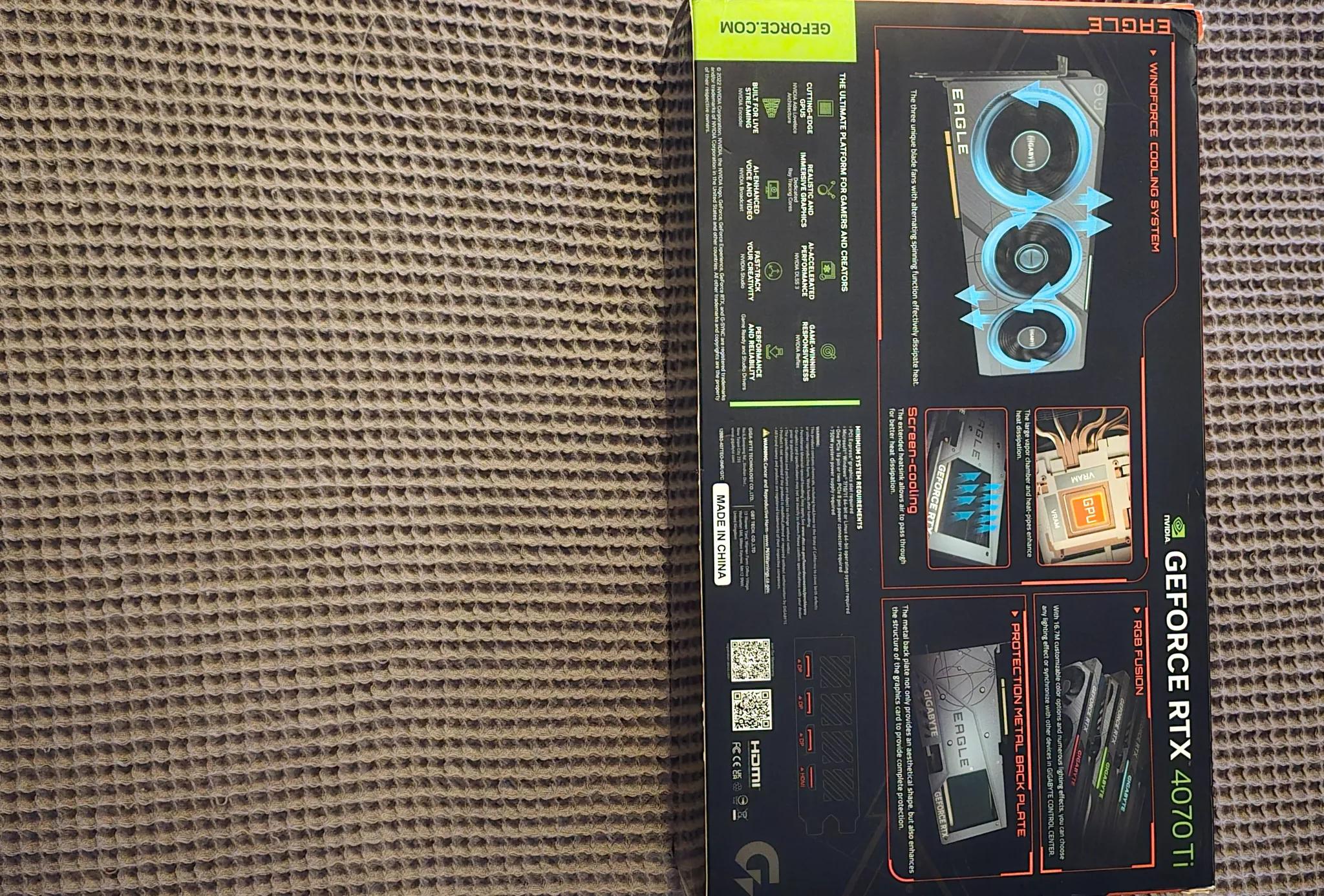 Gigabyte 4070ti l Eagle OC 12Gig ,Excellent Condition, used less then week like new...