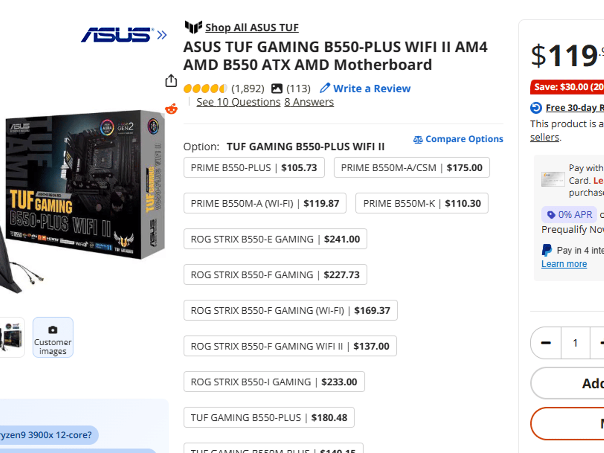ASUS TUF Gaming B550-PLUS WiFi II – Excellent Condition | Perfect for Ryzen 5000