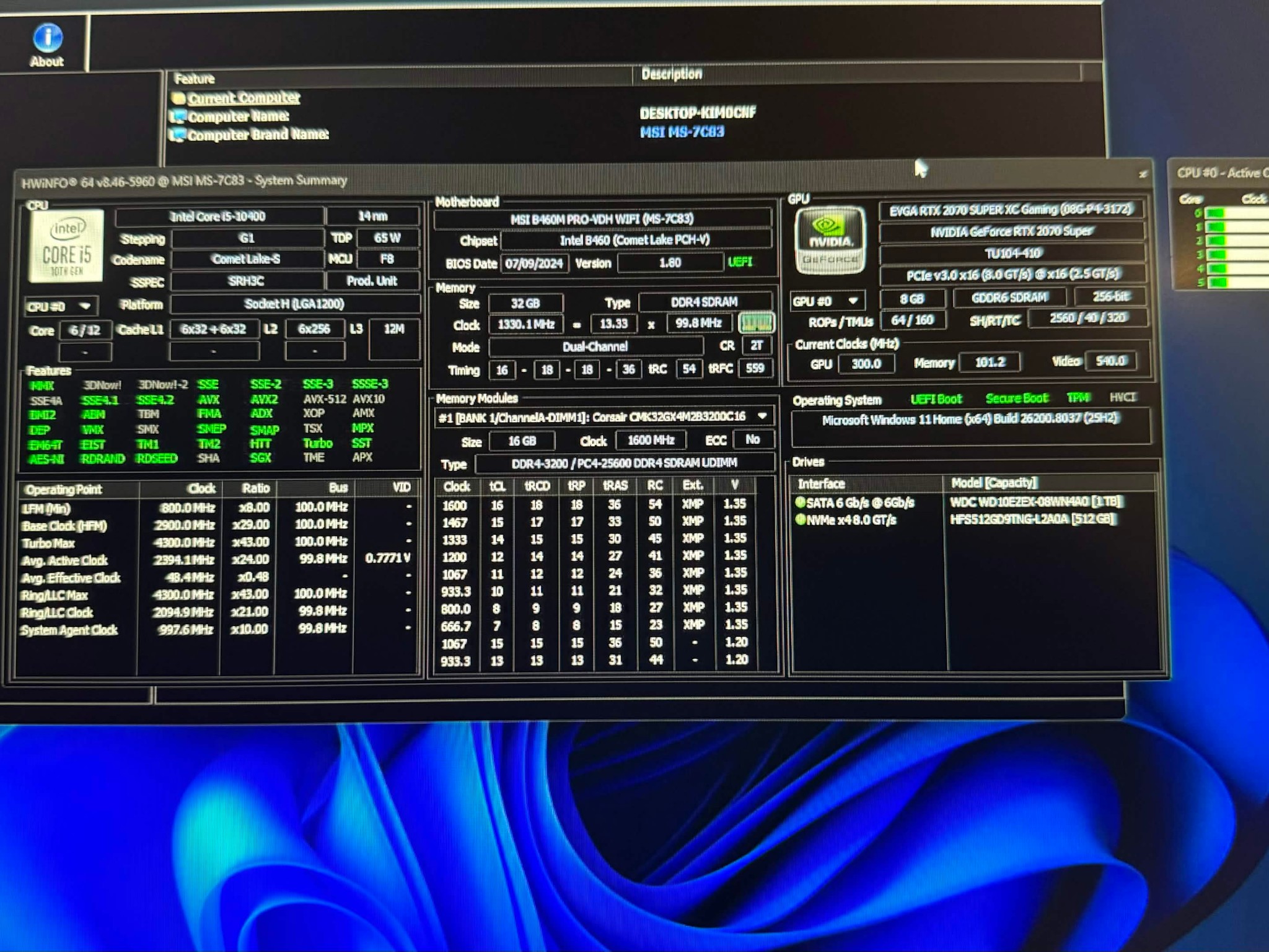 Entry-Level Gaming PC | i5 10400 | 32GB DDR4 | 512GB NVMe + 1TB HDD | RTX 2070 SUPER | INLAND X1