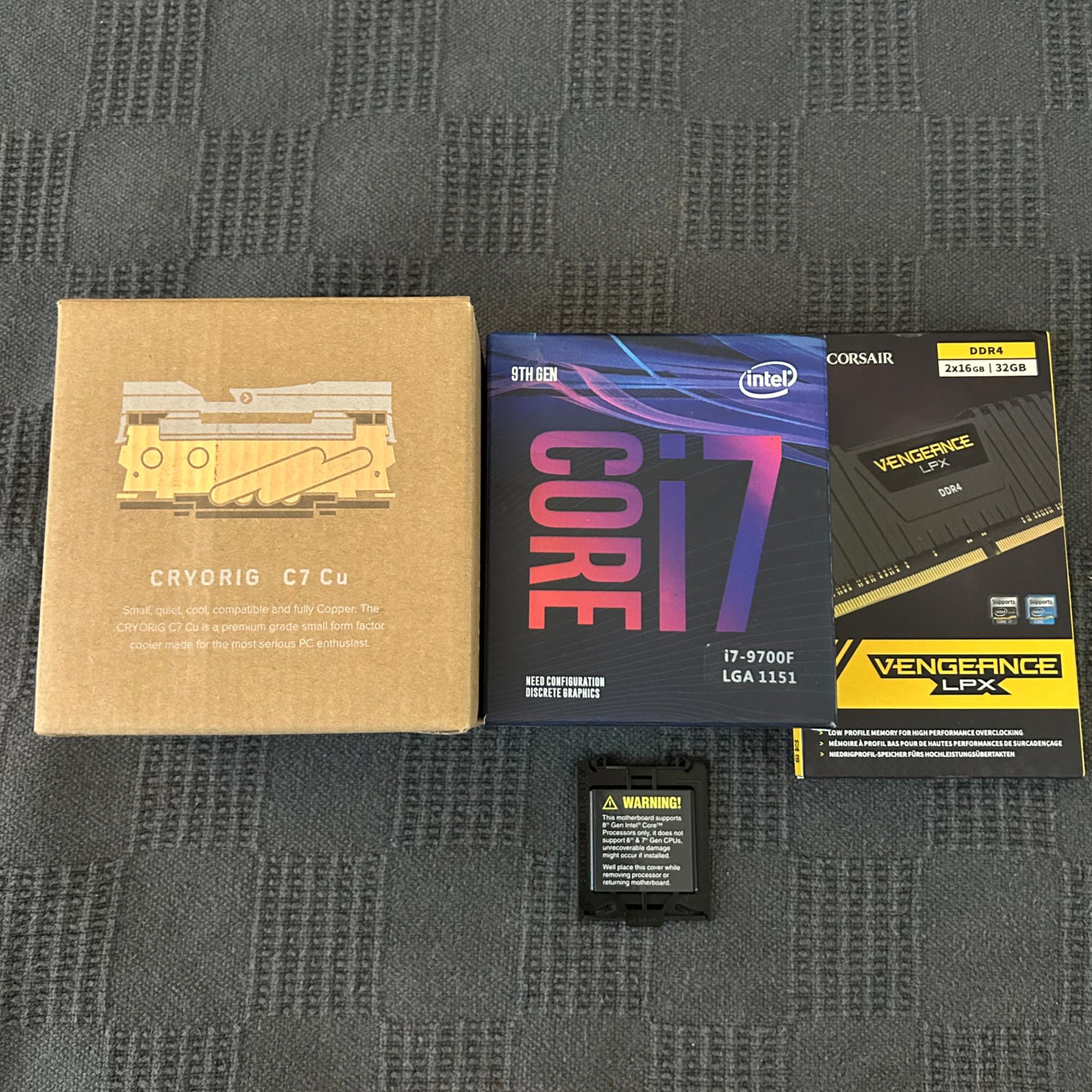 Mini ITX Bundle - Z390, i7 9700F, 32GB RAM, CryoRig C7 Cu Edition