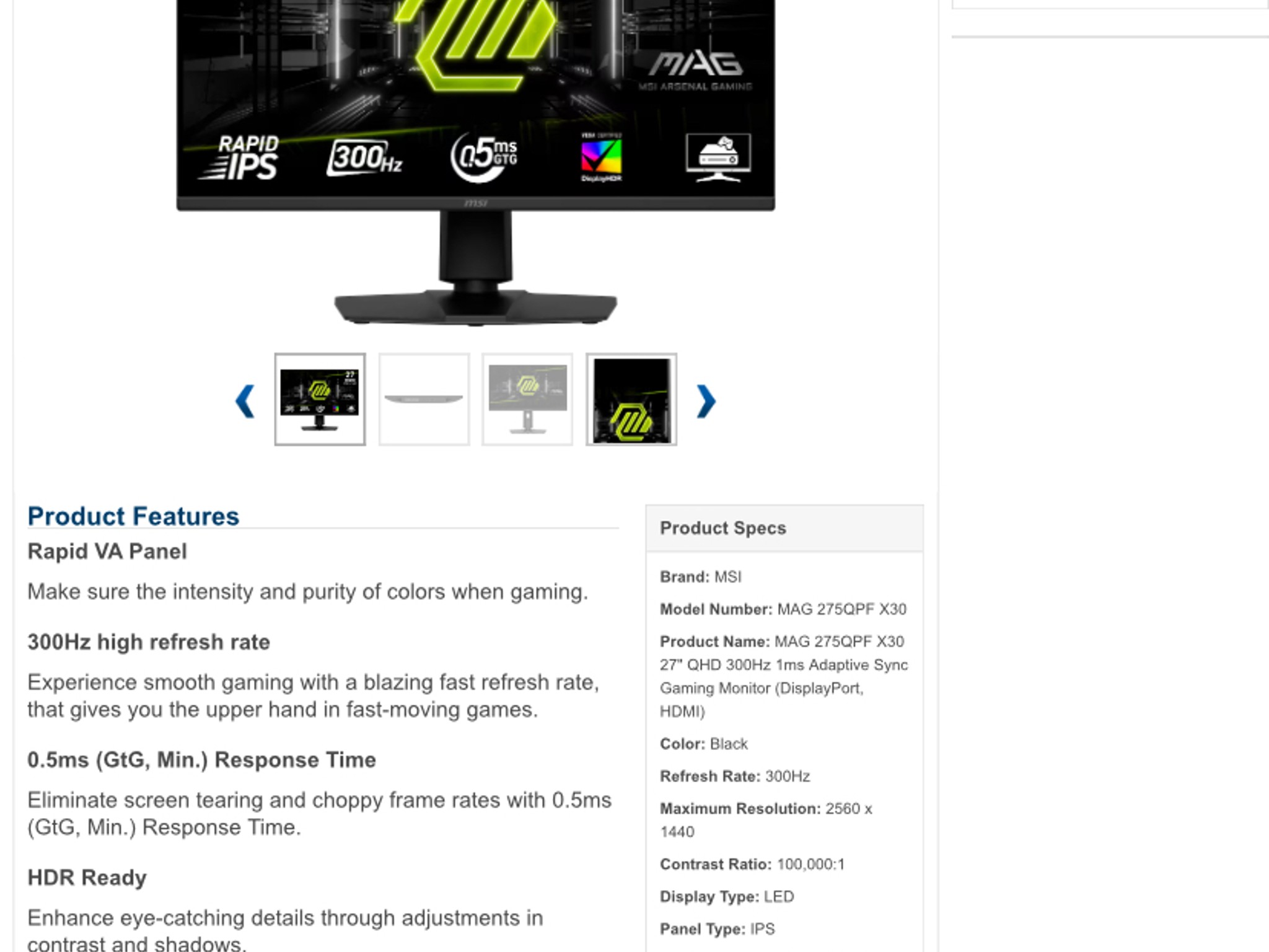 Gaming monitor