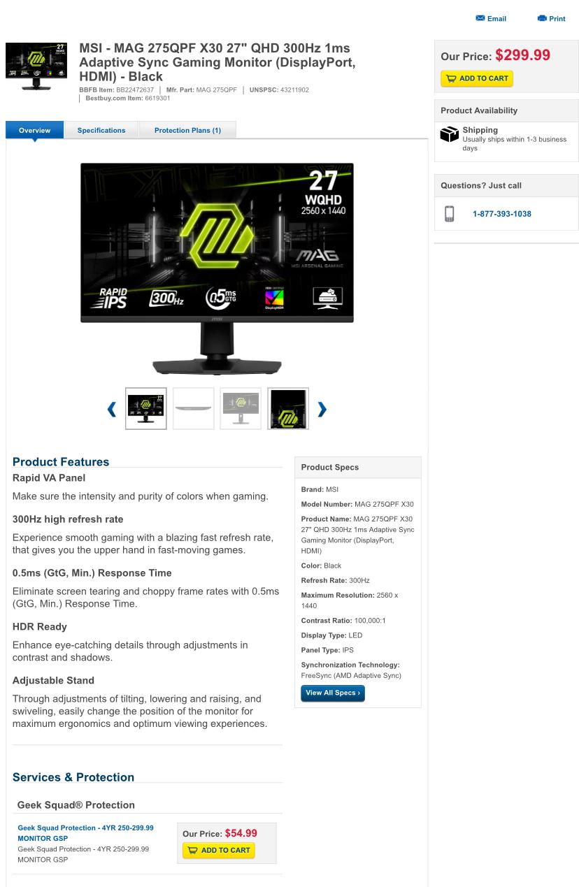 Gaming monitor