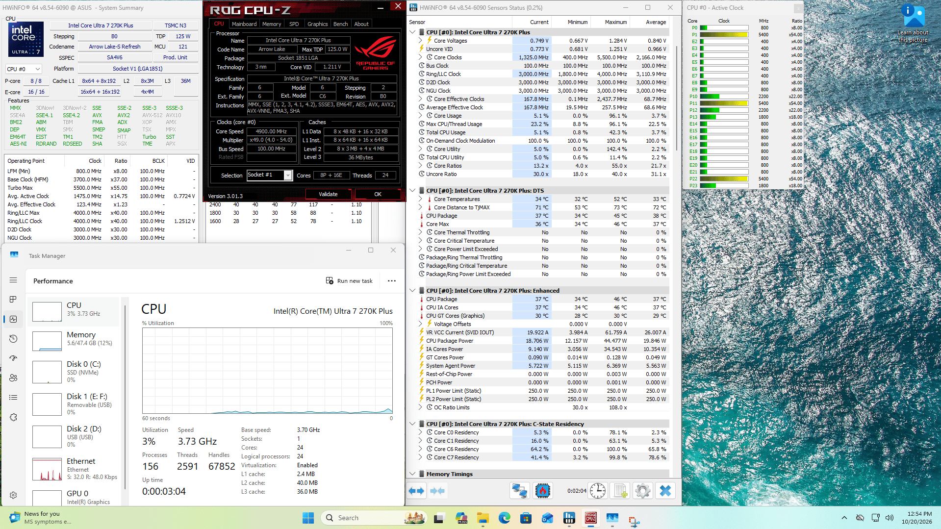 Asus PRIME Z890-P WiFi, Intel Core Ultra 7 270K+, 48GB DDR5, 2TB Crucial T700 + Win 11 Pro Activated