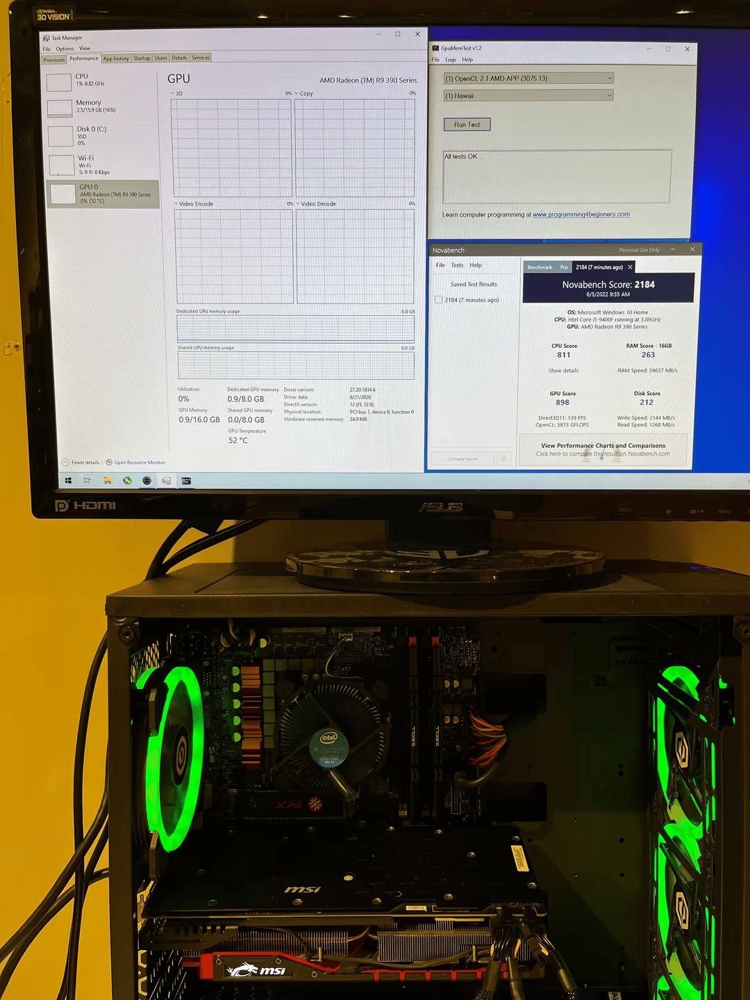 i5 9400F 16GB DDR4 AMD R9 390 m.2 500GB