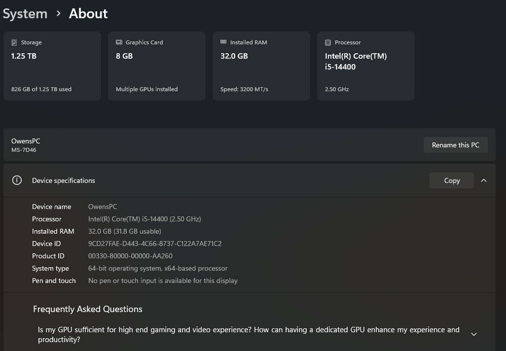 i5-14400 5700 XT 32gb DDR4