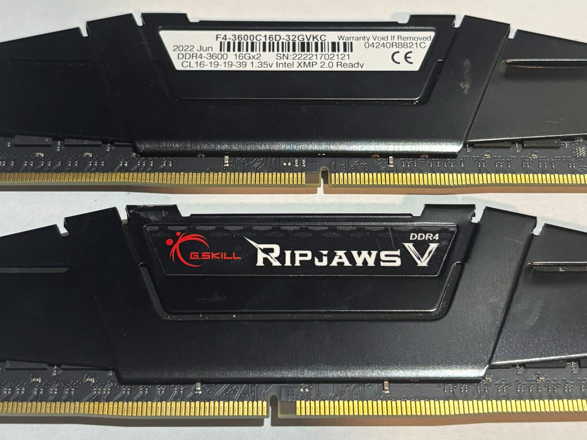 G.SKILL Ripjaws V 32GB (2x16GB) DDR4 3600MHz CL16 Memory Kit | Tested Working