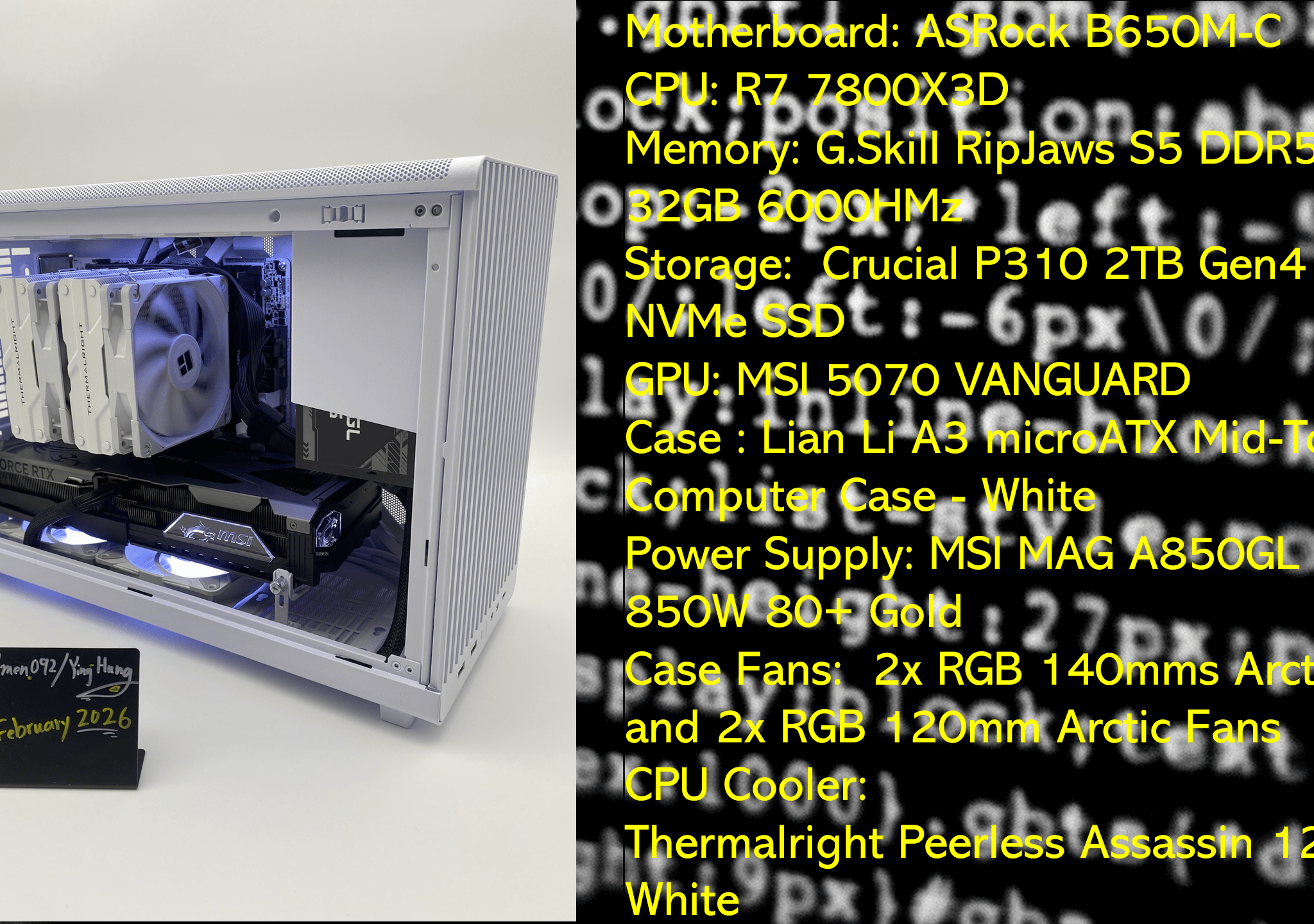 4K WhiteStar | 7800X3D | 5070 | 32GB DDR5 | 2TB Storage