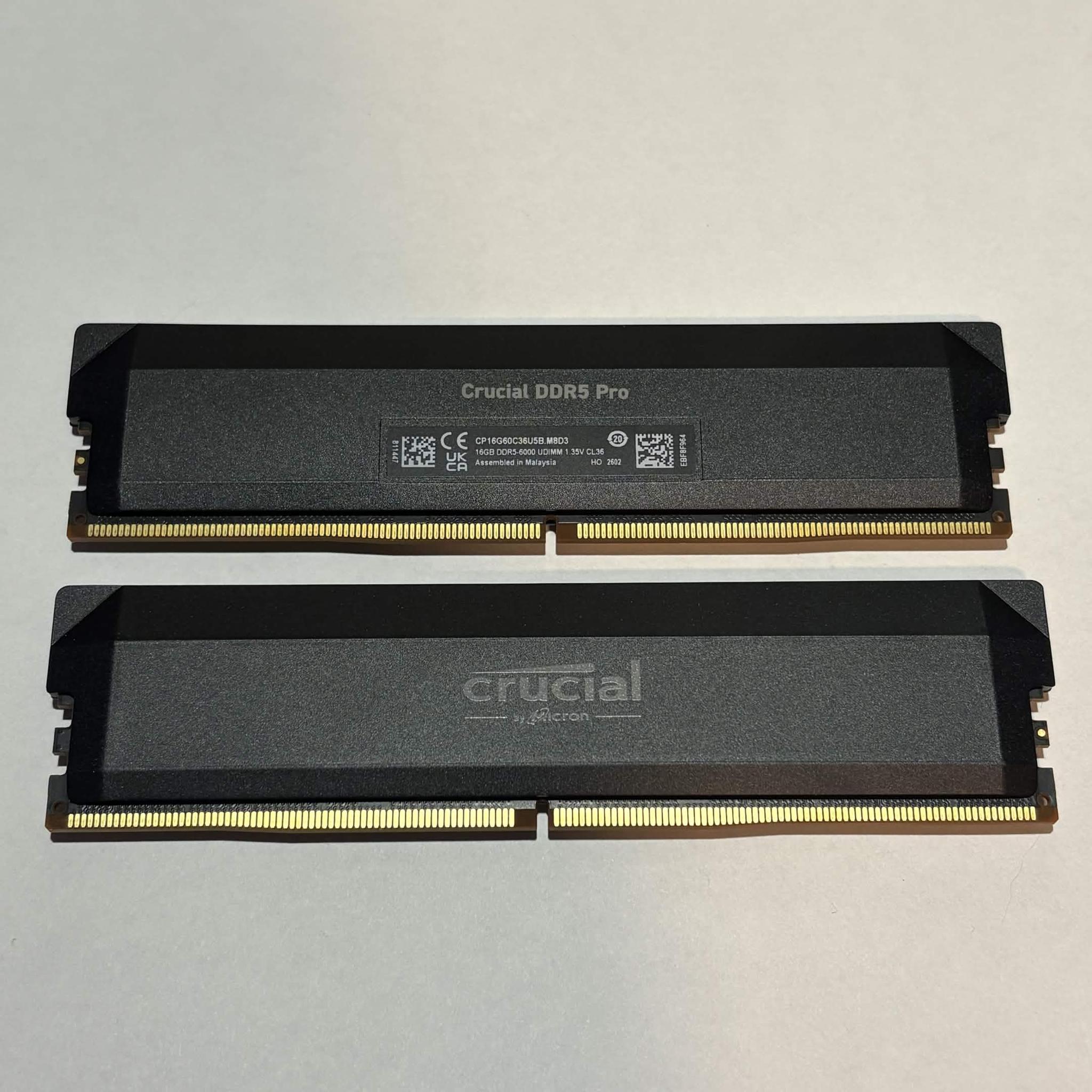 Crucial Pro 32GB (2x16GB) DDR5-6000 CL36 Desktop RAM Kit – Black