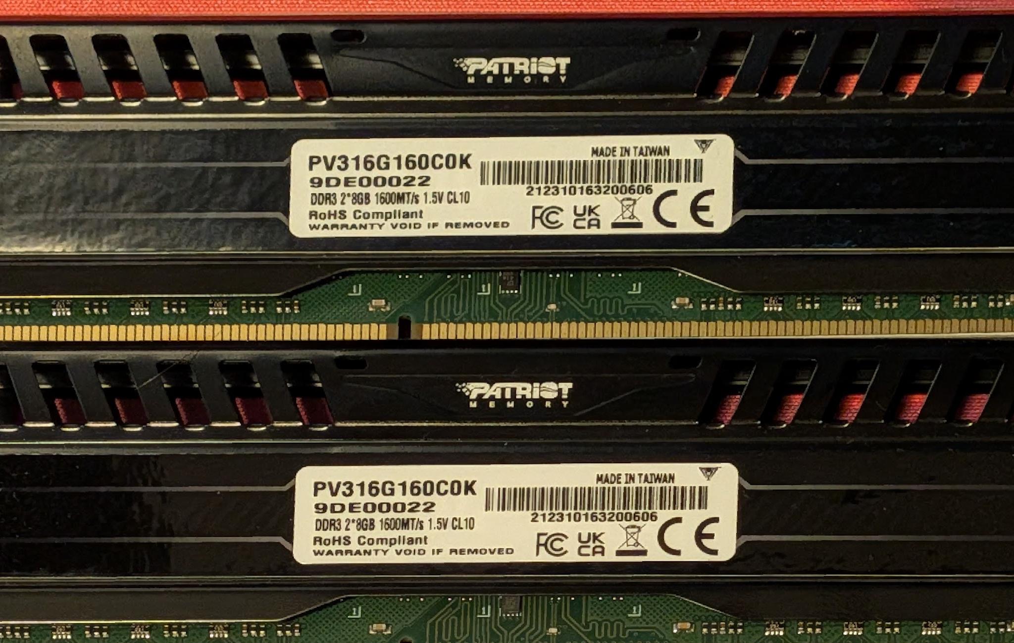Patriot Viper 16GB (2*8GB) DDR3 1600MT/s