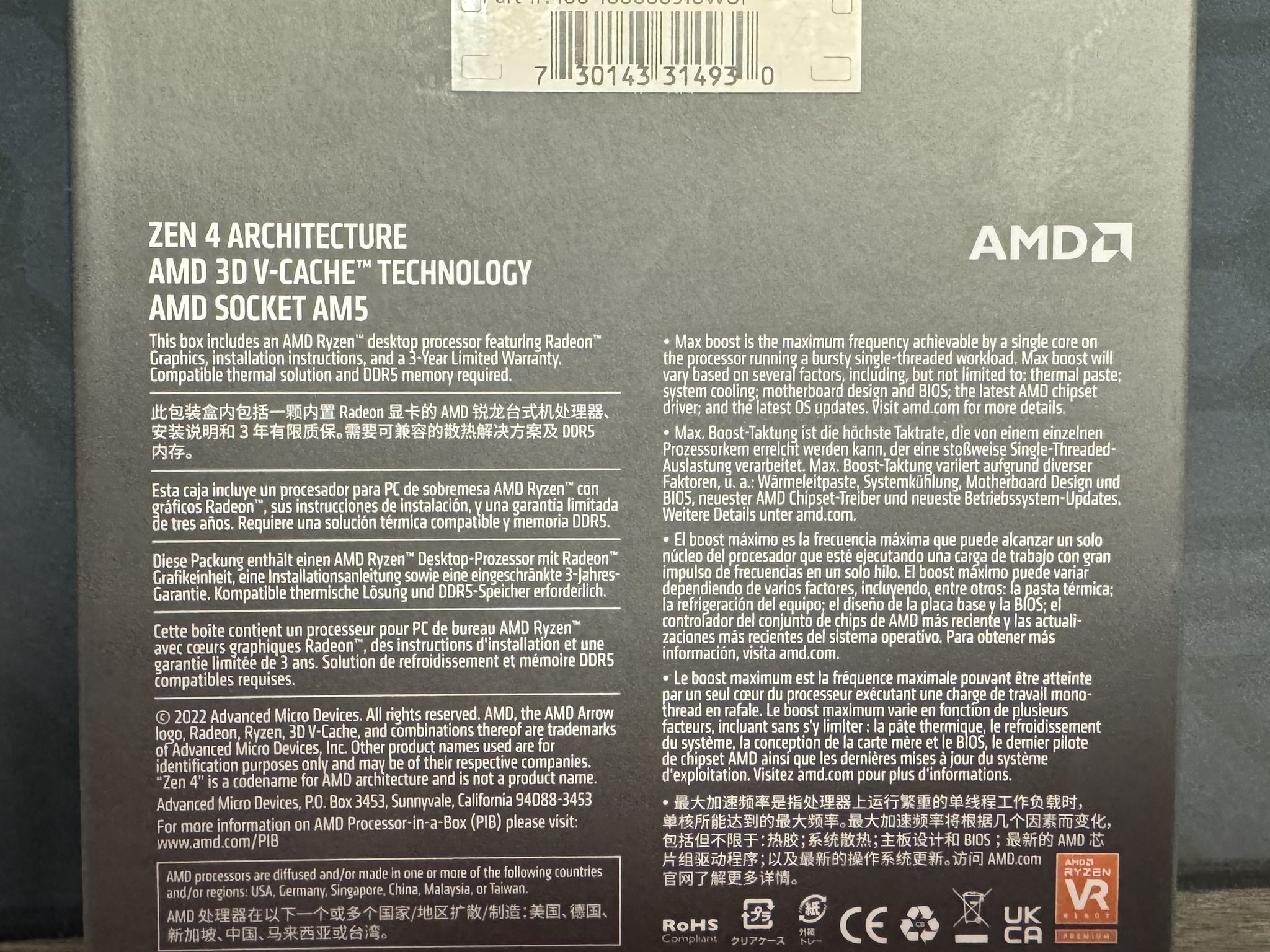 AMD Ryzen 7 7800X3D *New In Box*