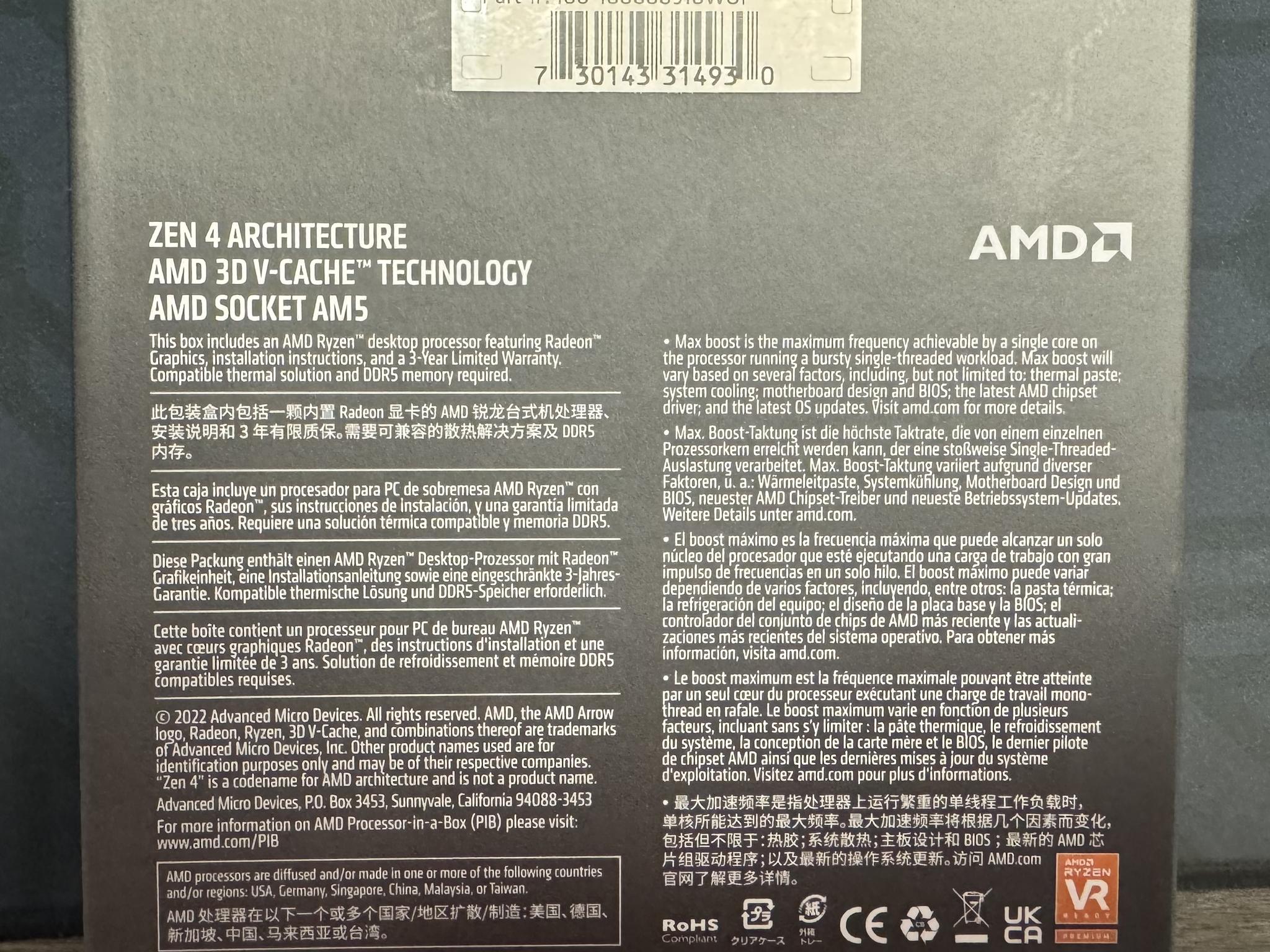 AMD Ryzen 7 7800X3D *New In Box*