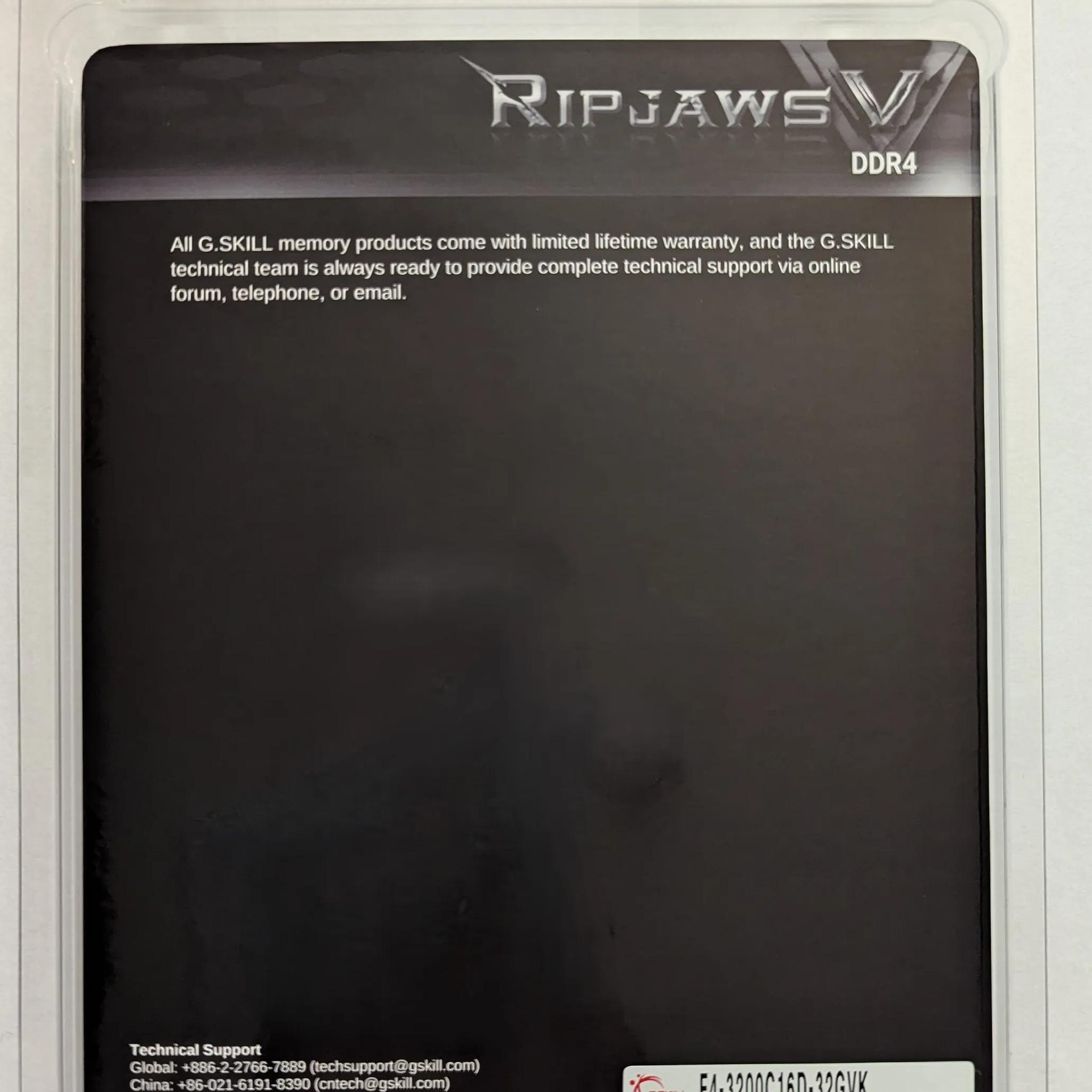 G.SKILL Ripjaws V Series 32GB (2 x 16GB) DDR4 3200Mhz F4-3200C16D-32GVK Brand New In Box