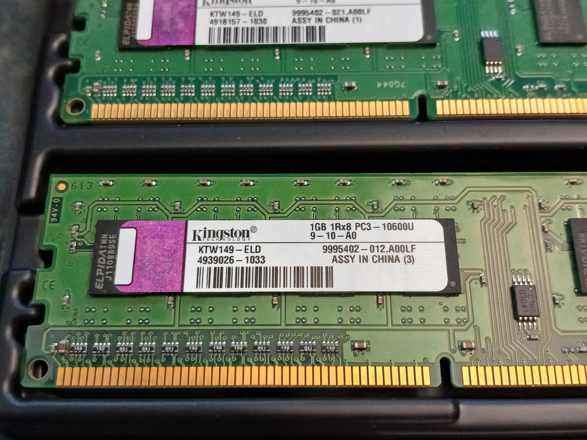 2 A-Tech Kingston Ram Kits 2GB DDR3-1333MHz PC3-10600U