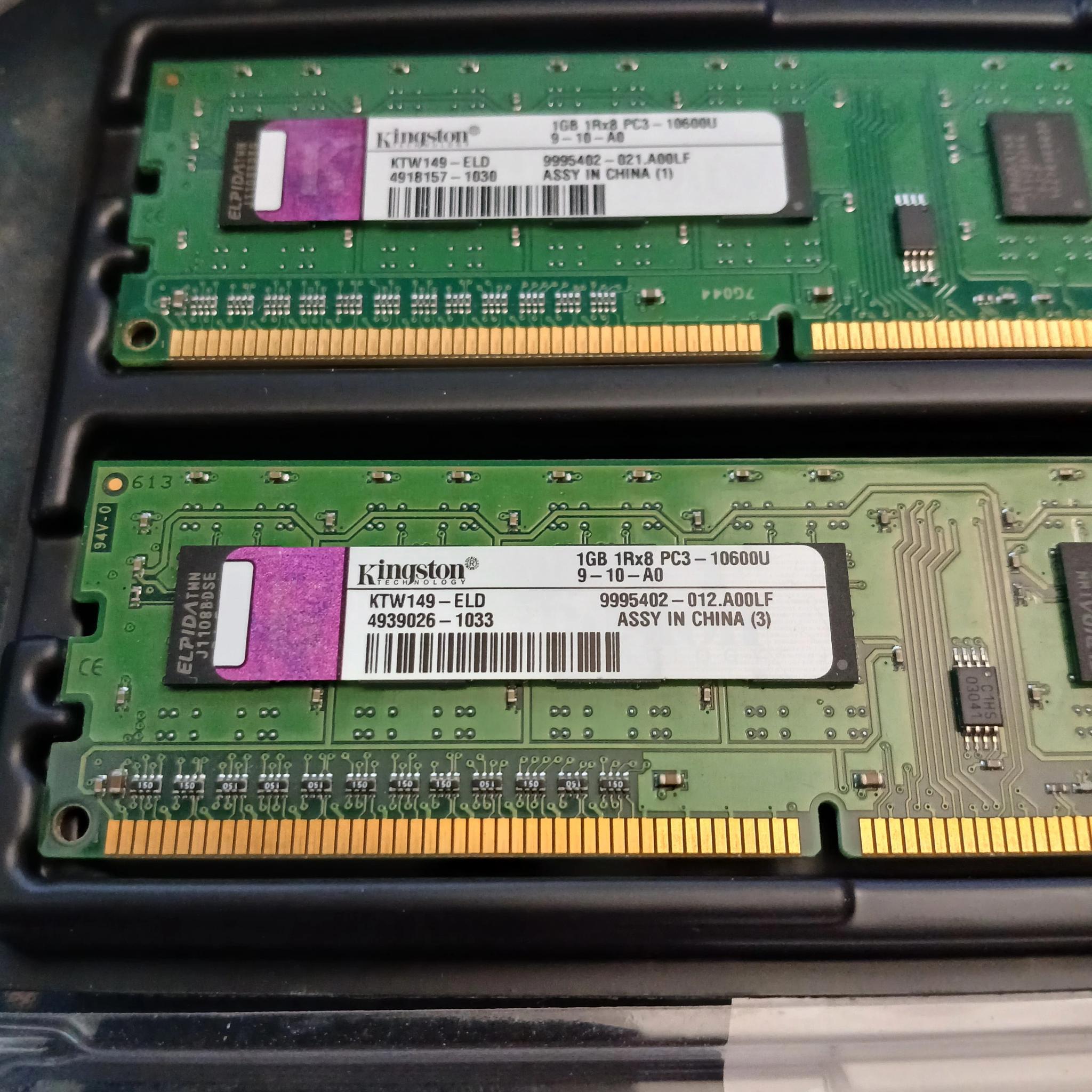 2 A-Tech Kingston Ram Kits 2GB DDR3-1333MHz PC3-10600U