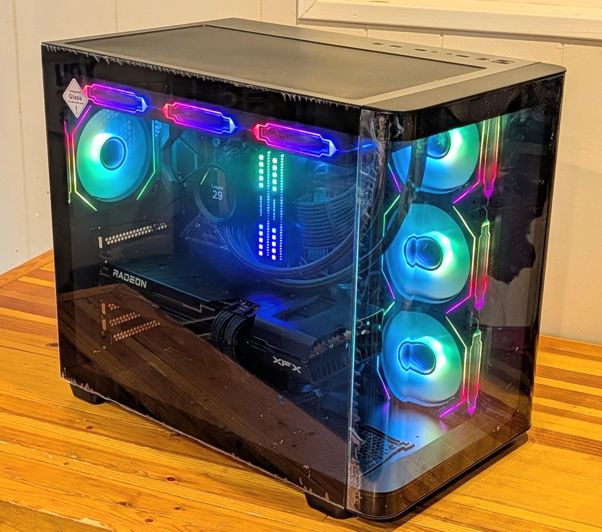 🌈 Ryzen 5 5600XT + RX 7700 XT Gaming PC | 1440p Gaming | Premium RGB Build w/ LCD Liquid Cooler