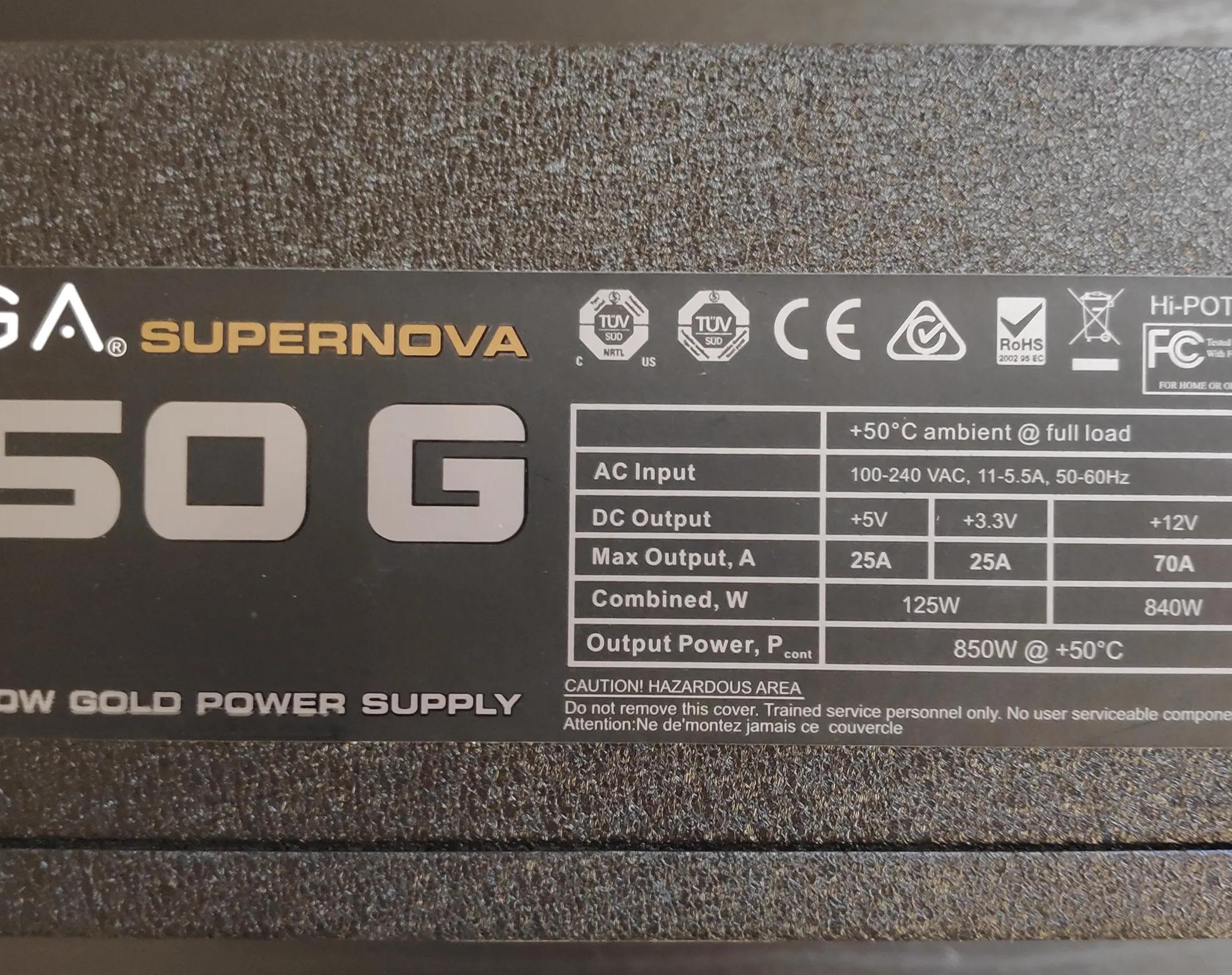 EVGA Supernova 850G Fully Modular 80 Plus Gold Power Supply