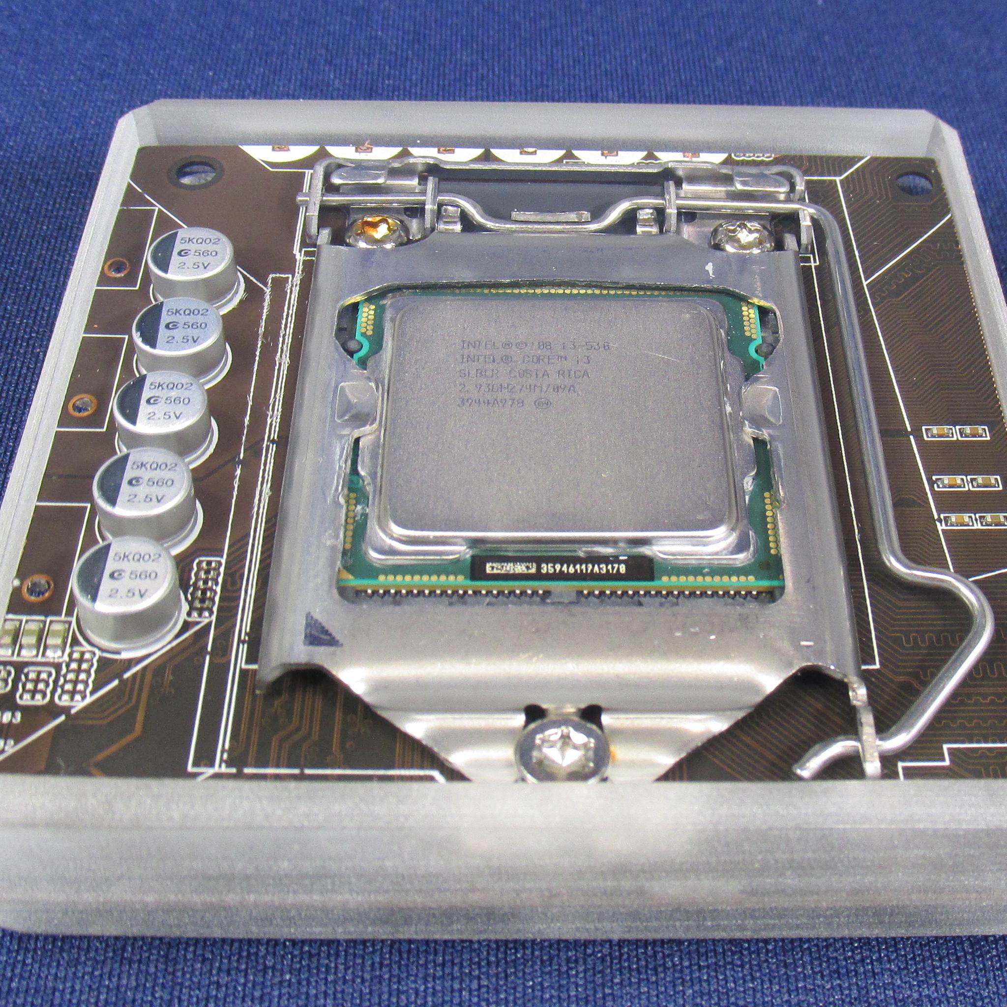 Intel Core i3-530 CPU & Motherboard - Handmade Clear Epoxy Resin Coaster With Socket 1156 CPU