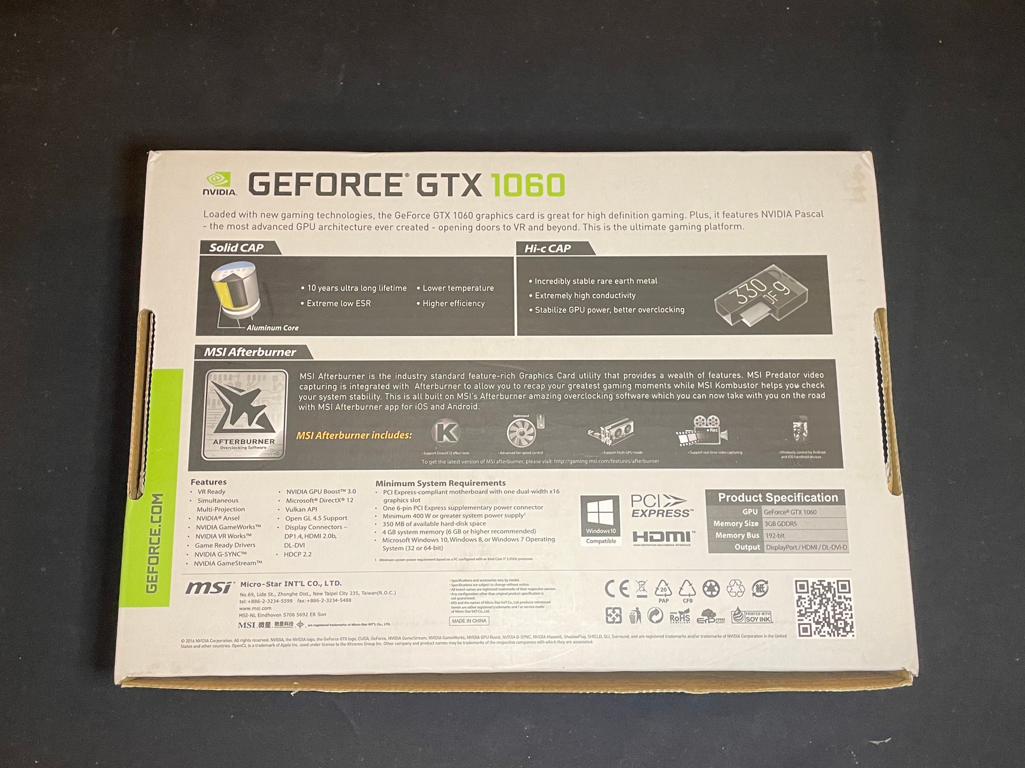 Nvidia Geforce GTX 1060 Box.