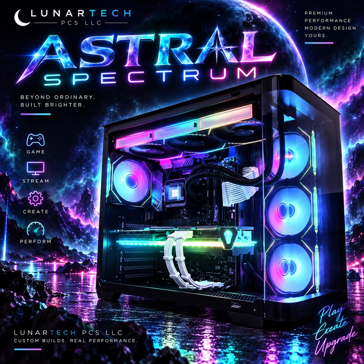 🌈"Astral Spectrum"⚫️| 4k Gaming | RX 7800XT 16GB | Ryzen 7 7700X | 32GB DDR5 | 1TB SSD+Dram