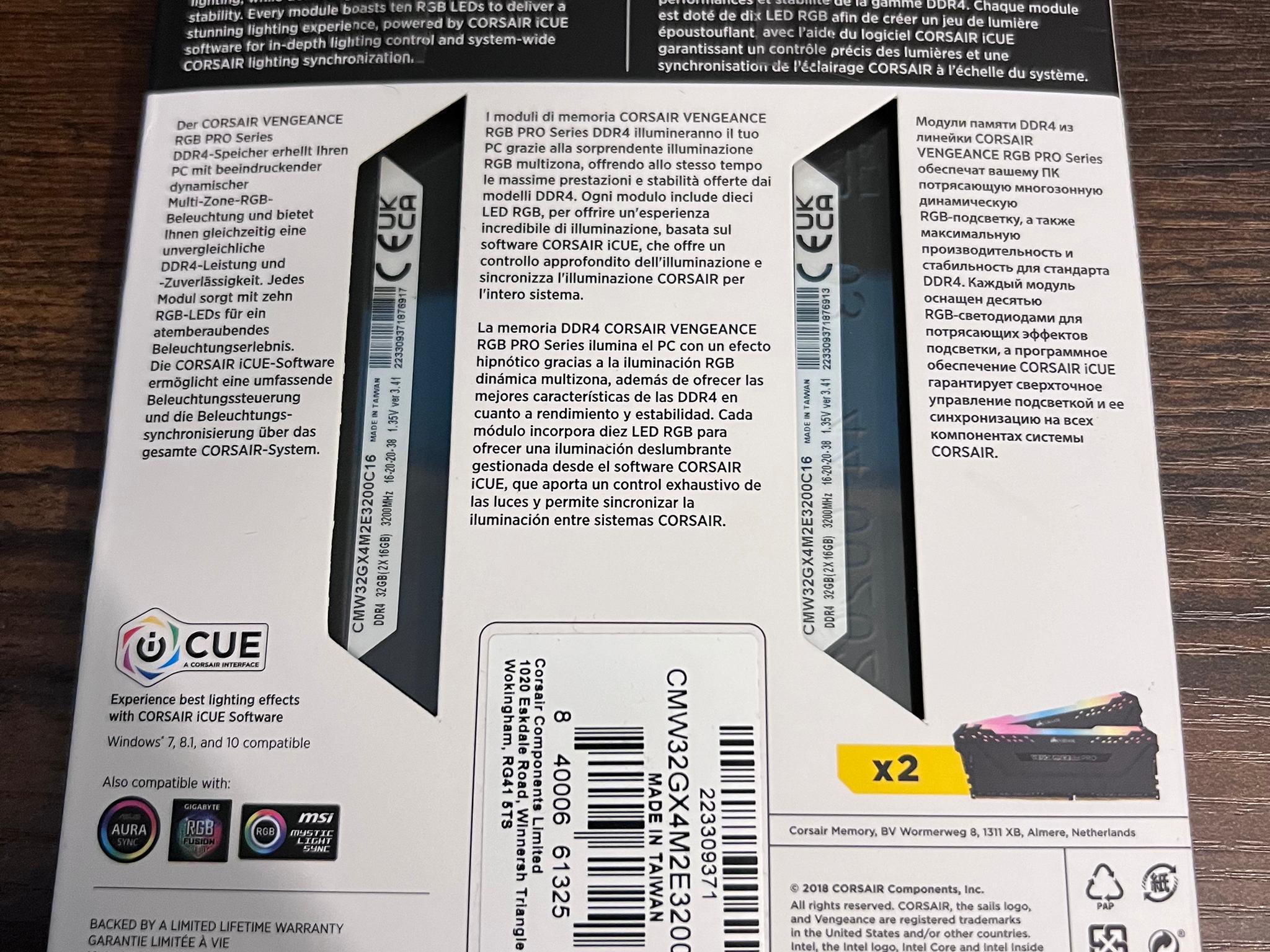 Vengeance RGB PRO 32GB (2x16GB)