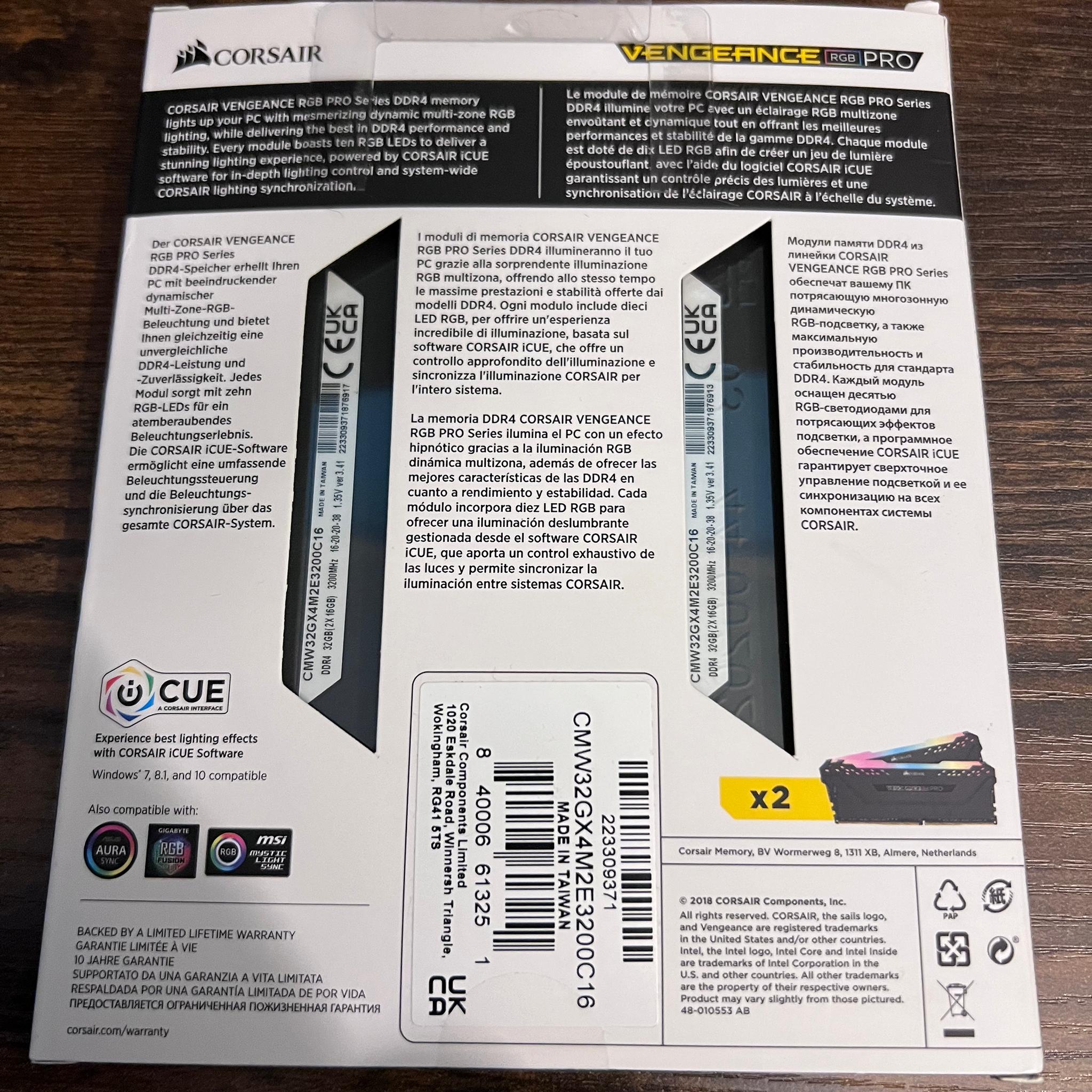 Vengeance RGB PRO 32GB (2x16GB)