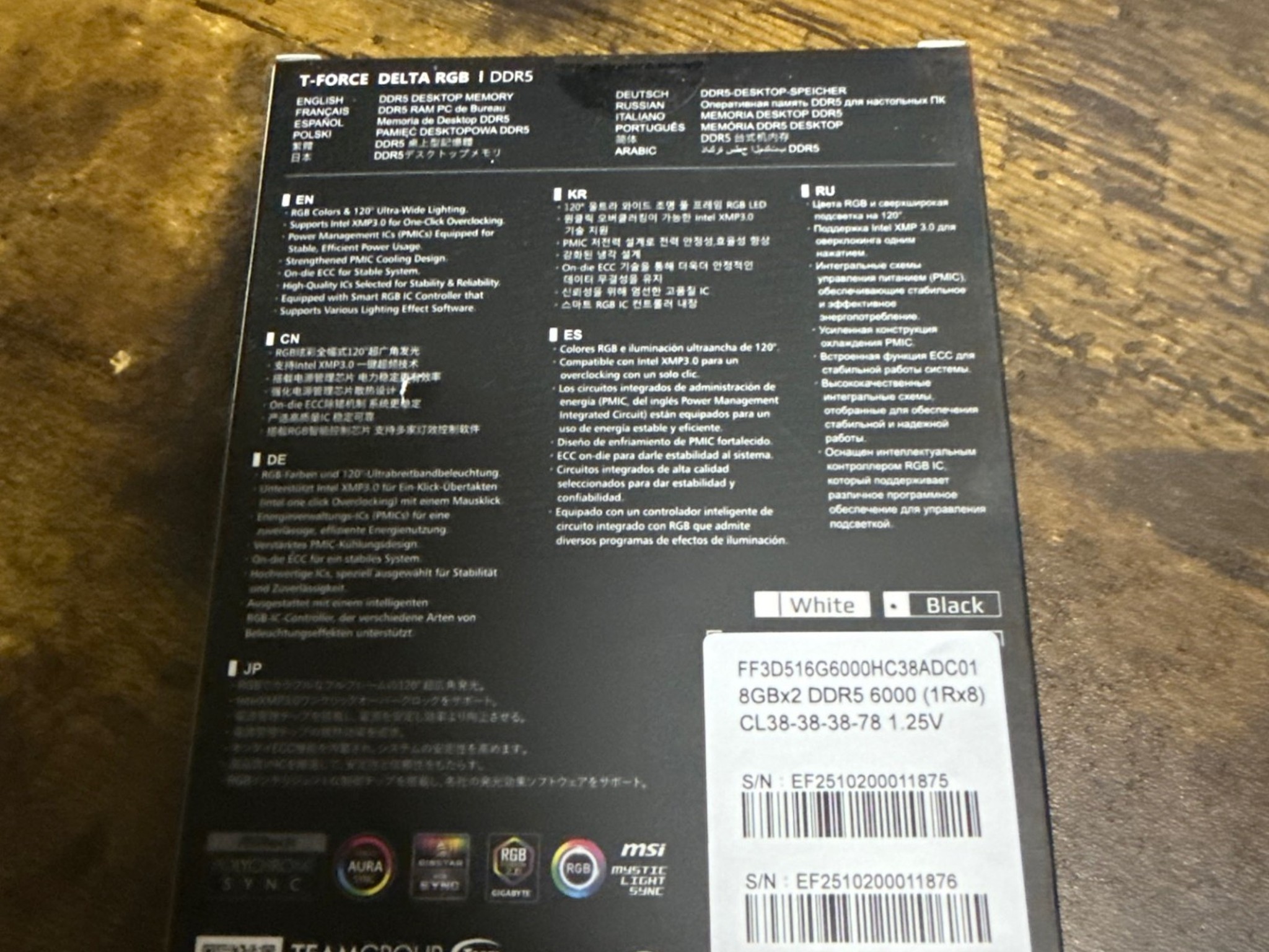 NEW T-Force DDR5 16GB RAM (Black)