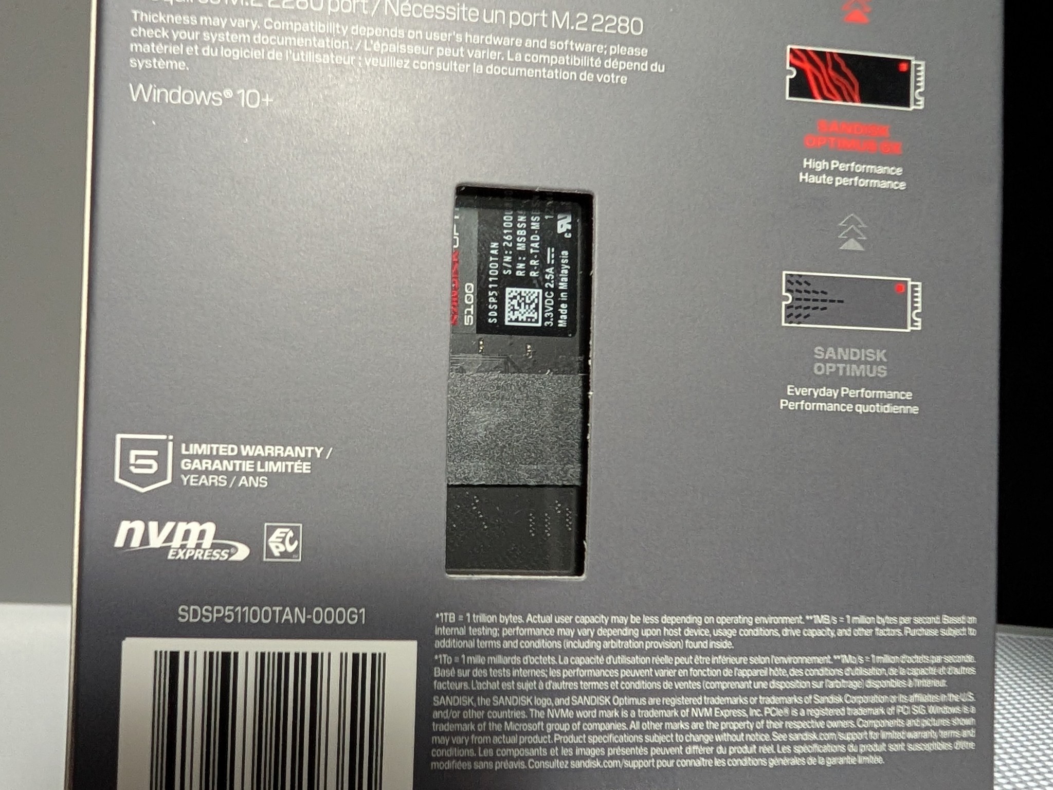 SanDisk Optimus 5100 1TB PCIe 4.0 NVMe M.2 SSD
