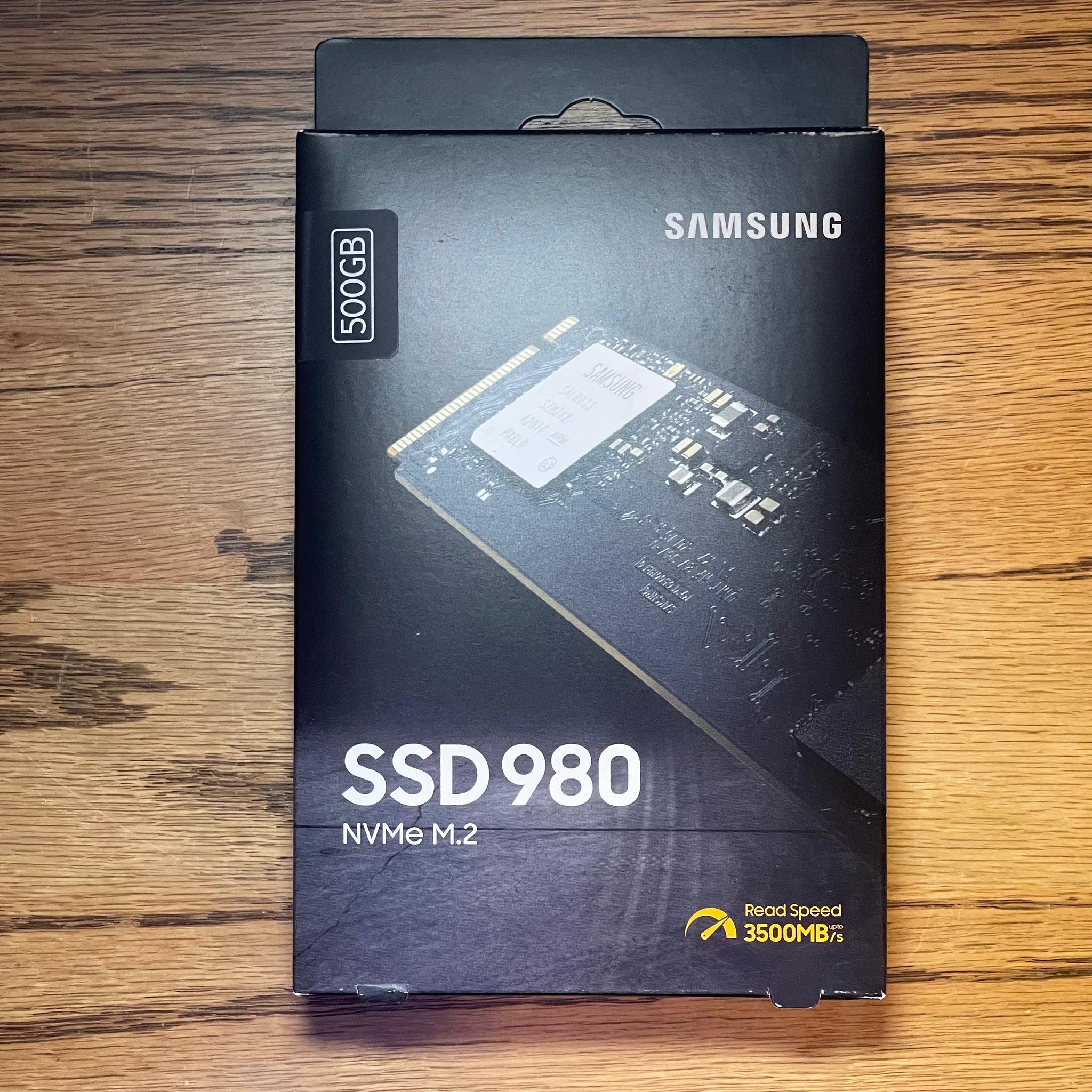 New, Samsung 980 500GB NVMe M.2 SSD