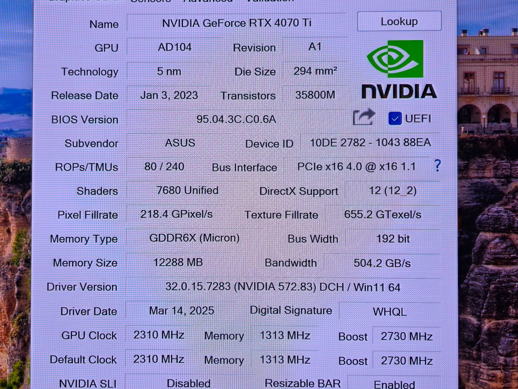 Asus 4070 Ti Proart OC edition 12GB