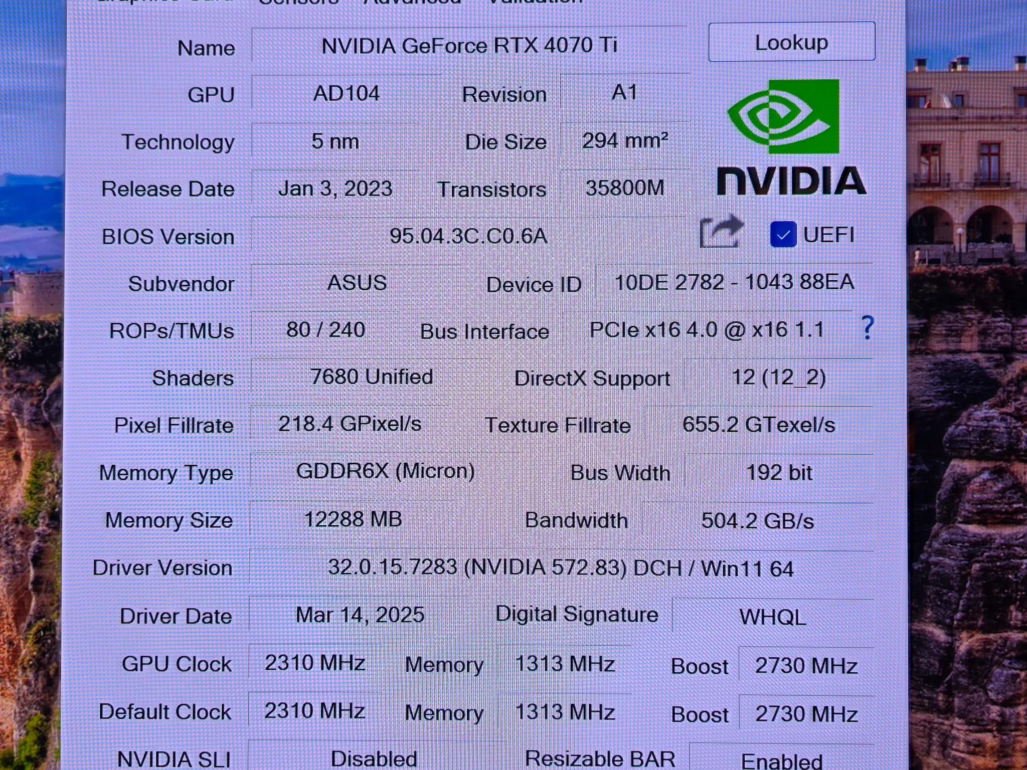 Asus 4070 Ti Proart OC edition 12GB