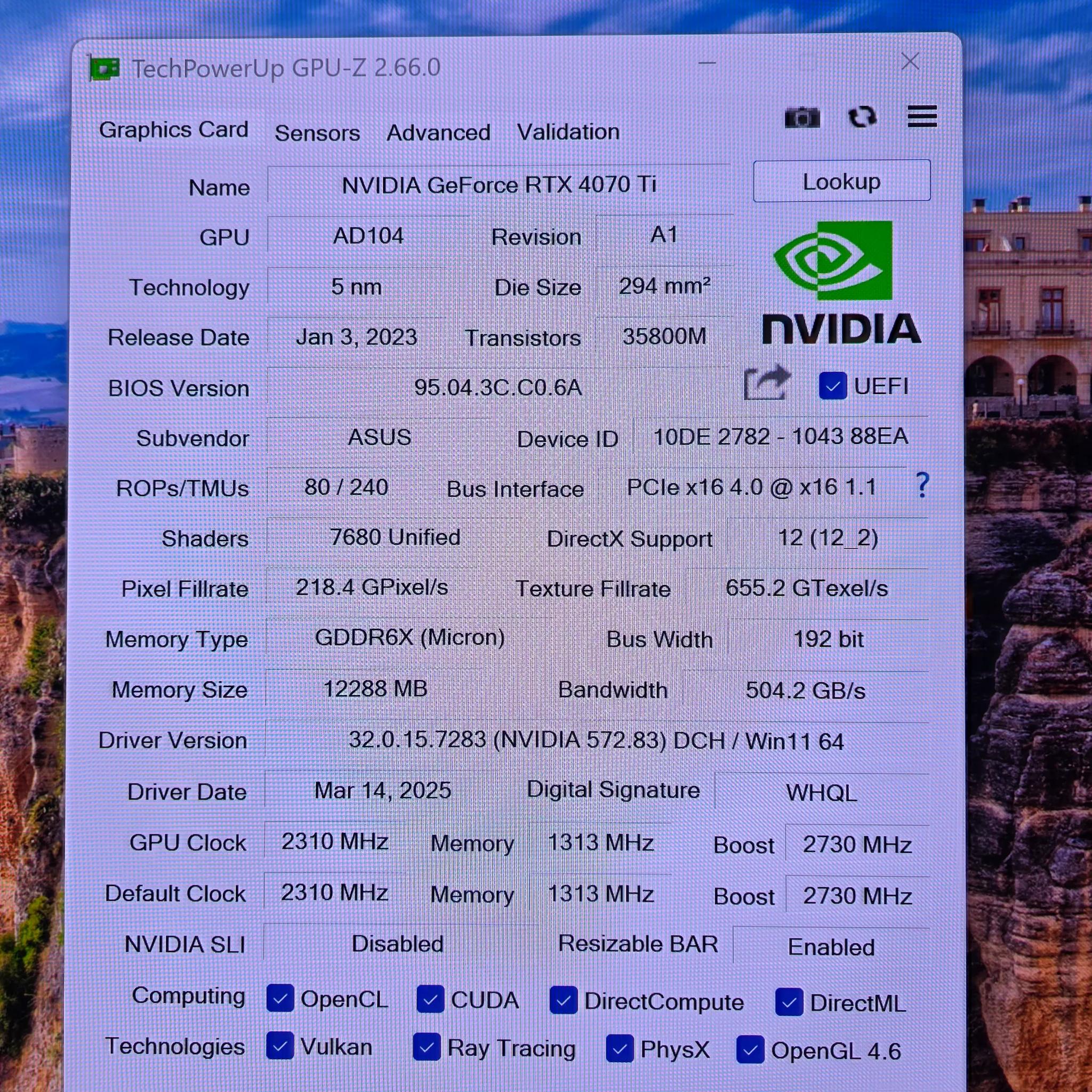 Asus 4070 Ti Proart OC edition 12GB