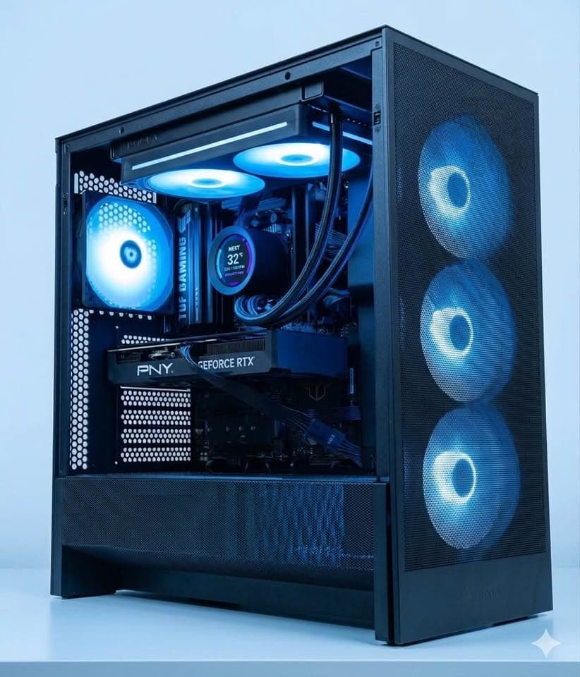 🔥 RTX 4070 Gaming PC | Ryzen 5 7500F | 32GB DDR5 | 1TB NVMe | NZXT AIO + RGB | WiFi | Plug & Play!