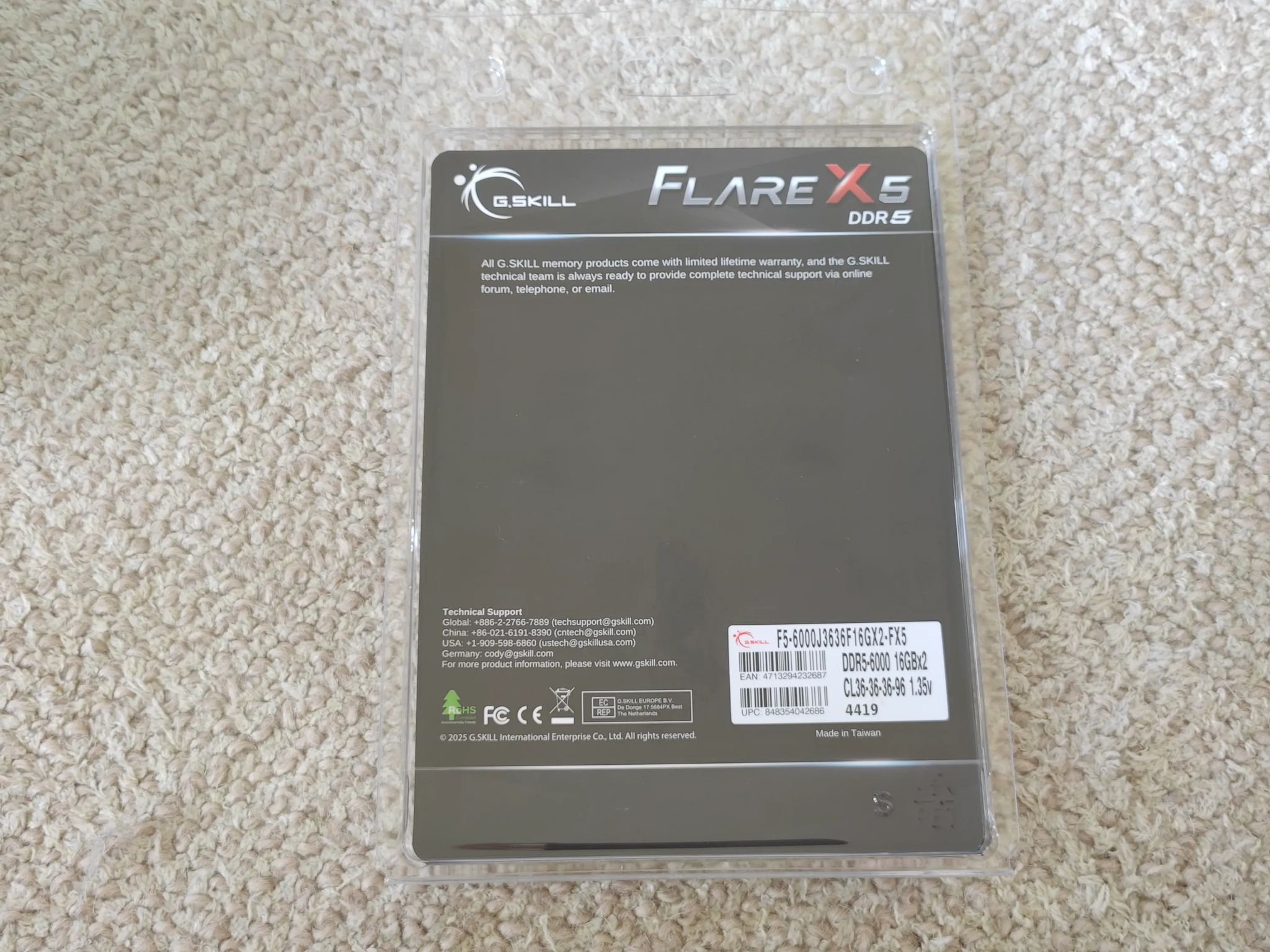 G.SKILL Flare X5 Series 32GB (2x16GB) DDR5 6000MHz CL36 RAM F5-6000J3636F16GX2-FX5