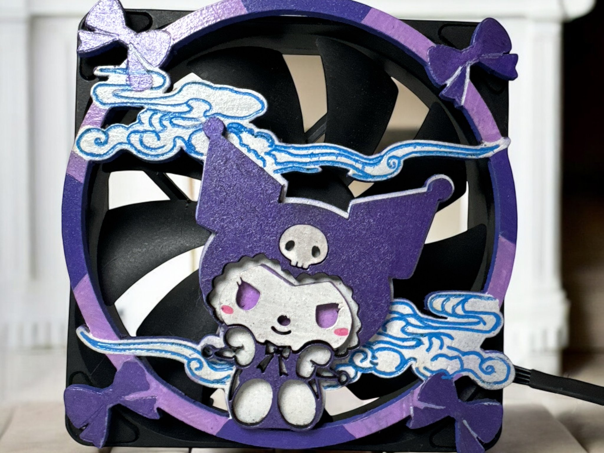 Kuromi Case Fan Cover - Magnetic Snap 120mm Compatible