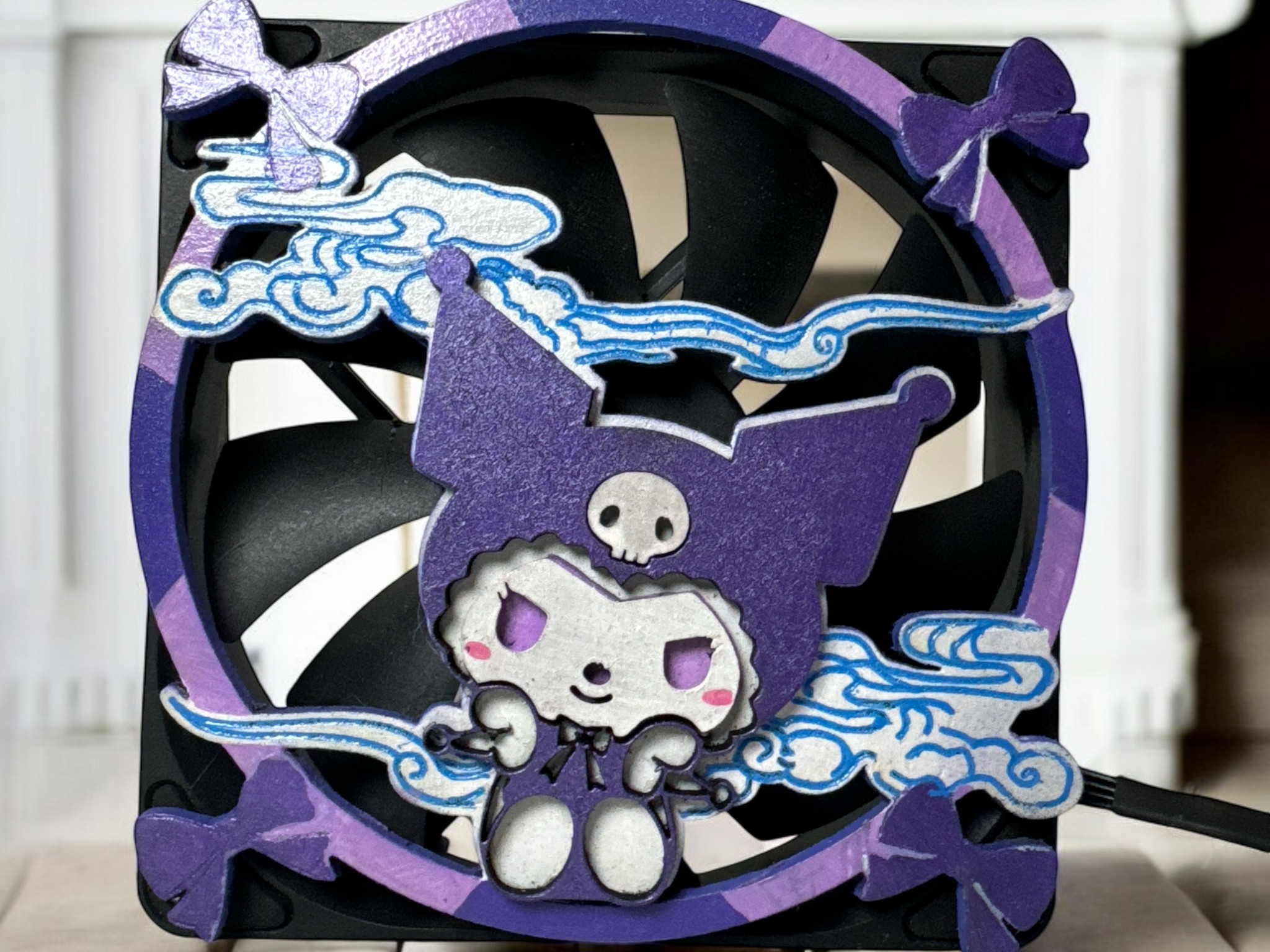 Kuromi Case Fan Cover - Magnetic Snap 120mm Compatible