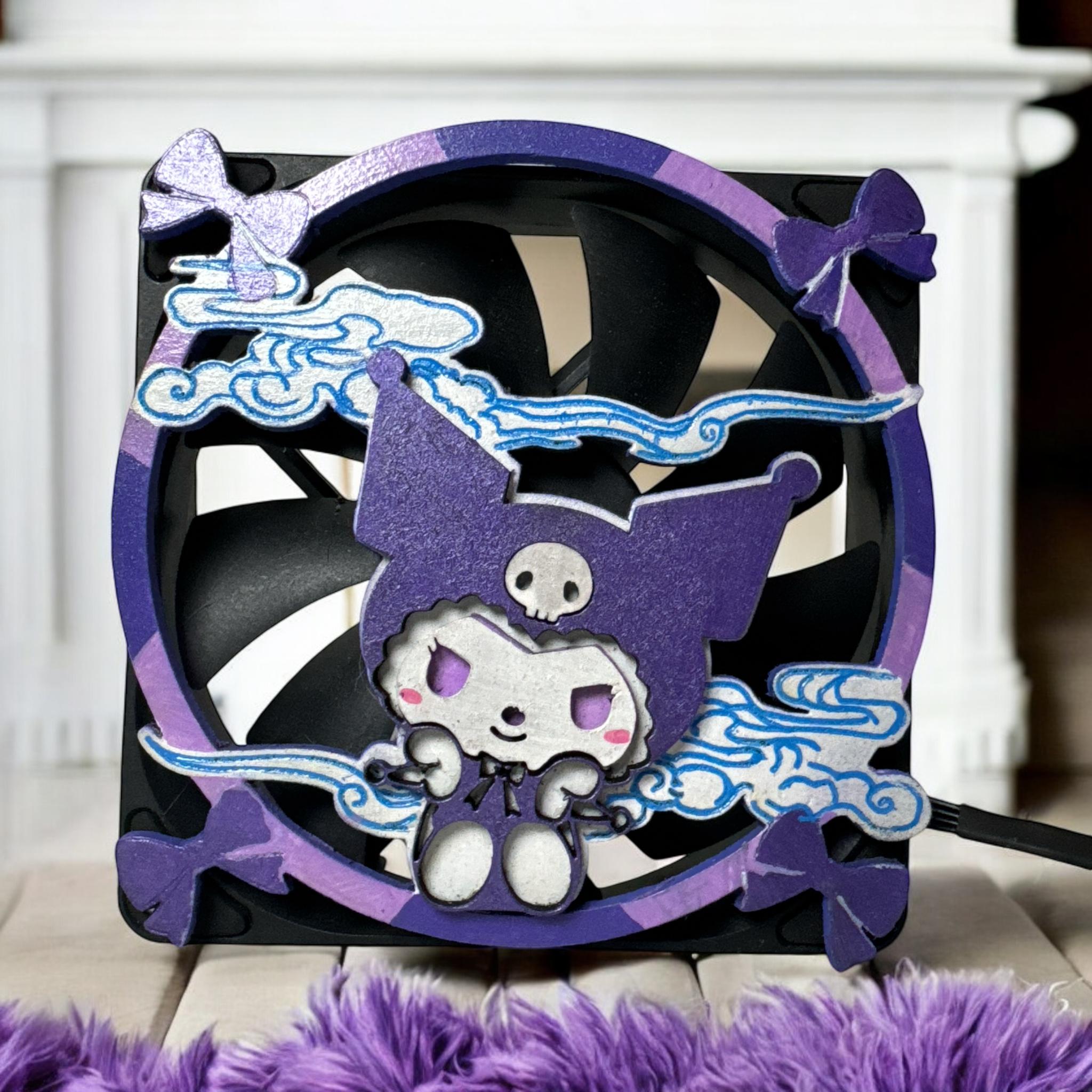 Kuromi Case Fan Cover - Magnetic Snap 120mm Compatible