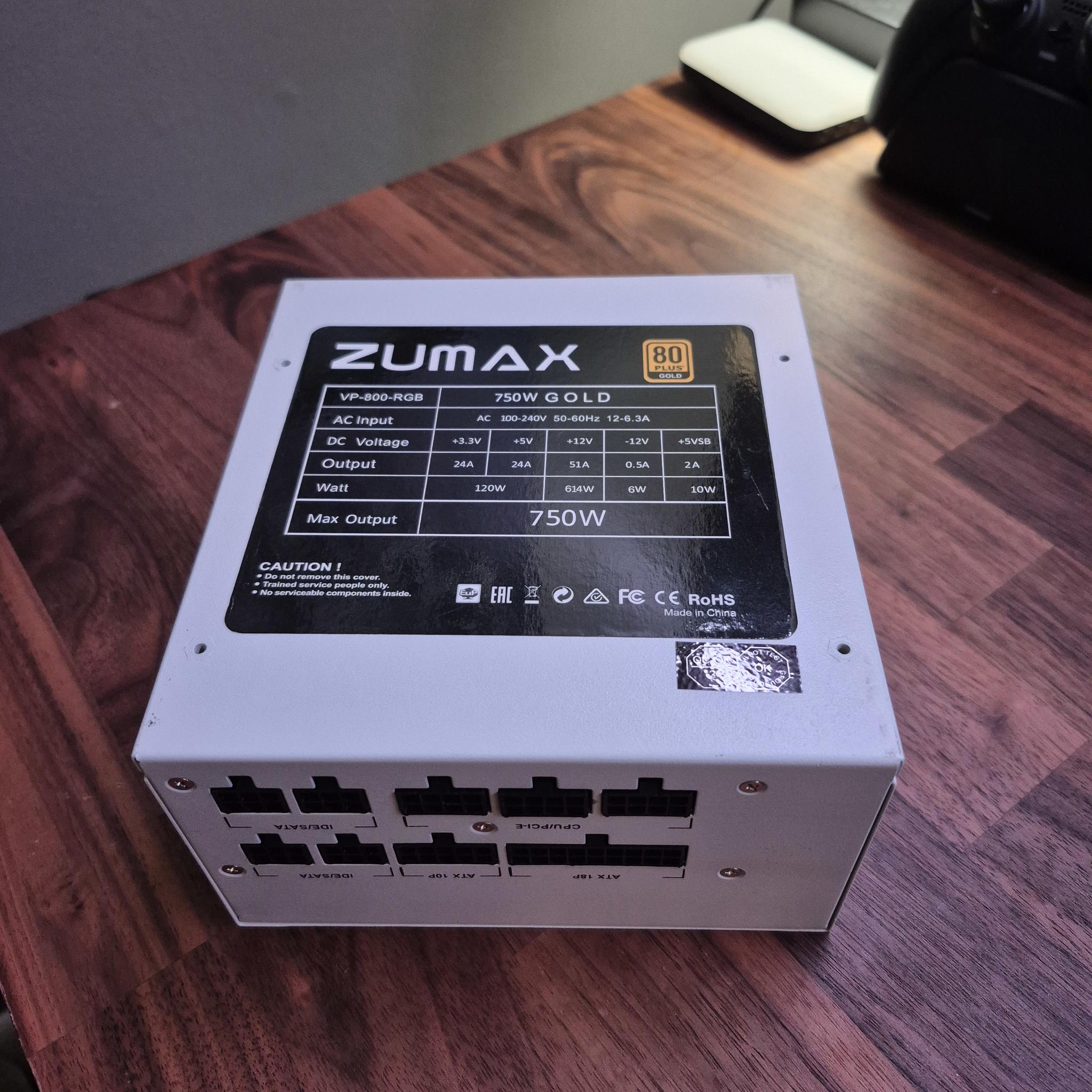 ZUMAX 750 WATT 80+ GOLD PSU