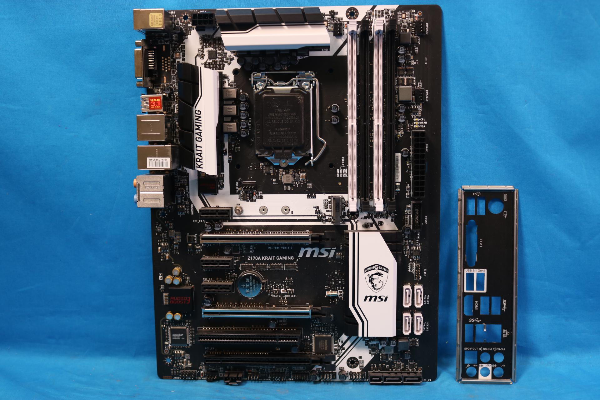MSI Z170A Krait Gaming Intel LGA1151/Socket H4 DDR4 ATX Desktop Motherboard & I/O - 4150870469