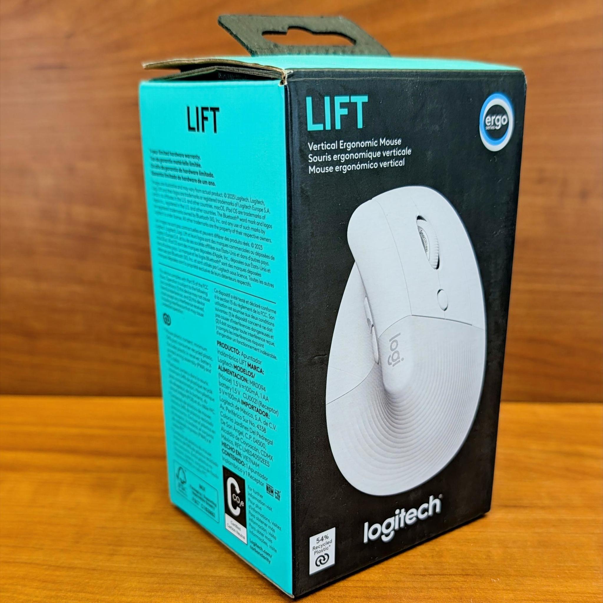 Logitech Lift Vertical Ergonomic Mouse Off-White right-handed
