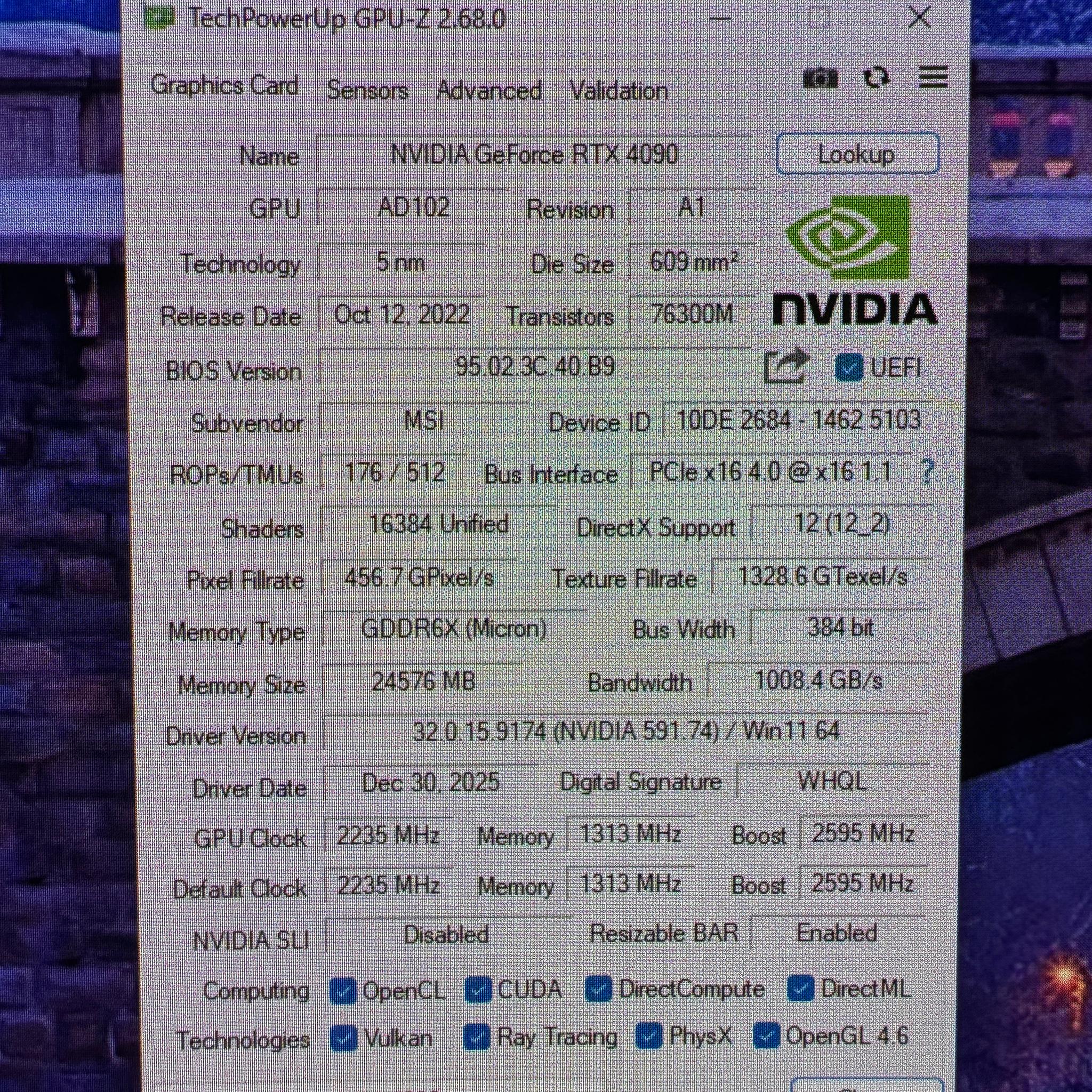 MSI Gaming GeForce RTX 4090 24GB GDDR6X