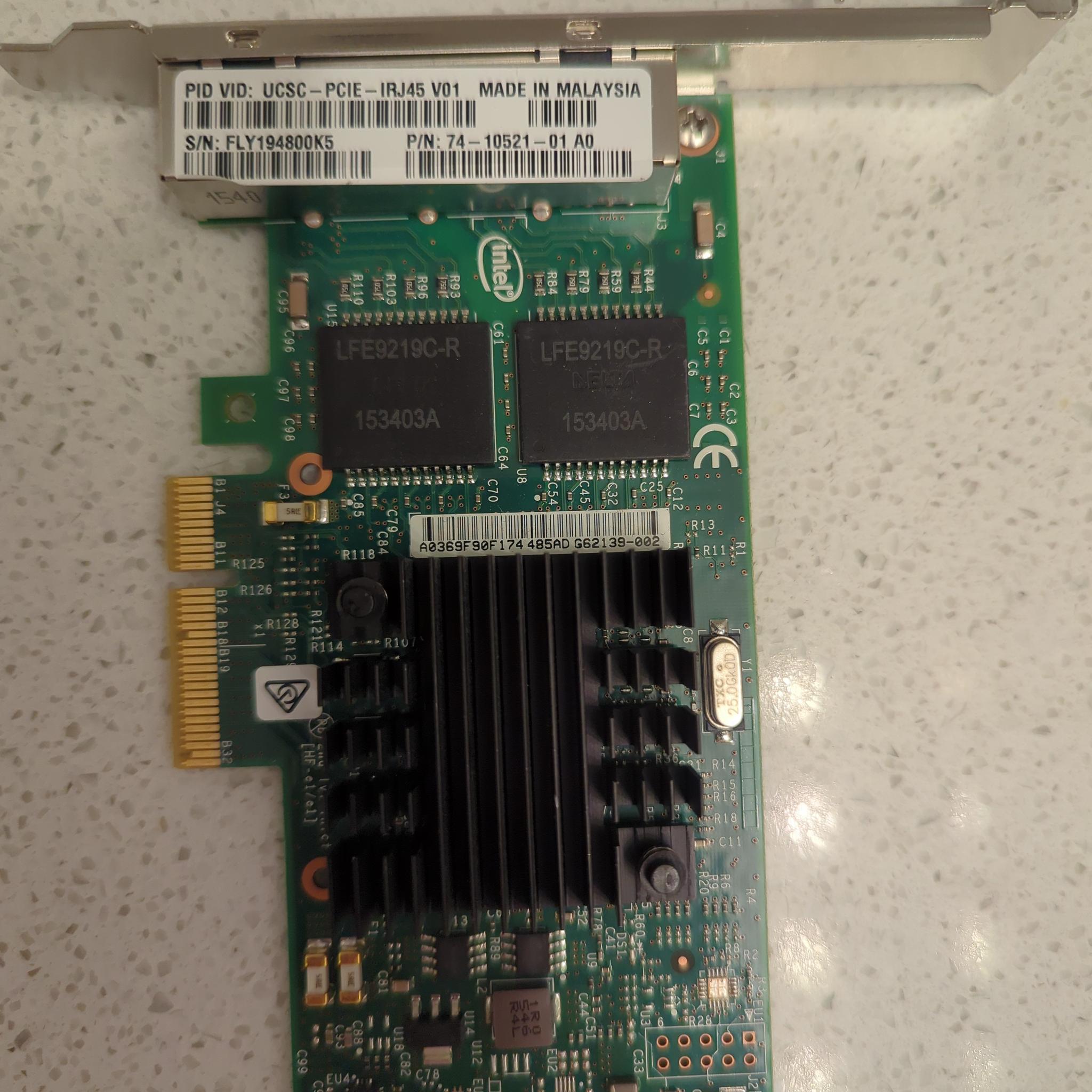 Intel i350 4 Port 1Gbps Adapter with Standard & Low Profile Brackets