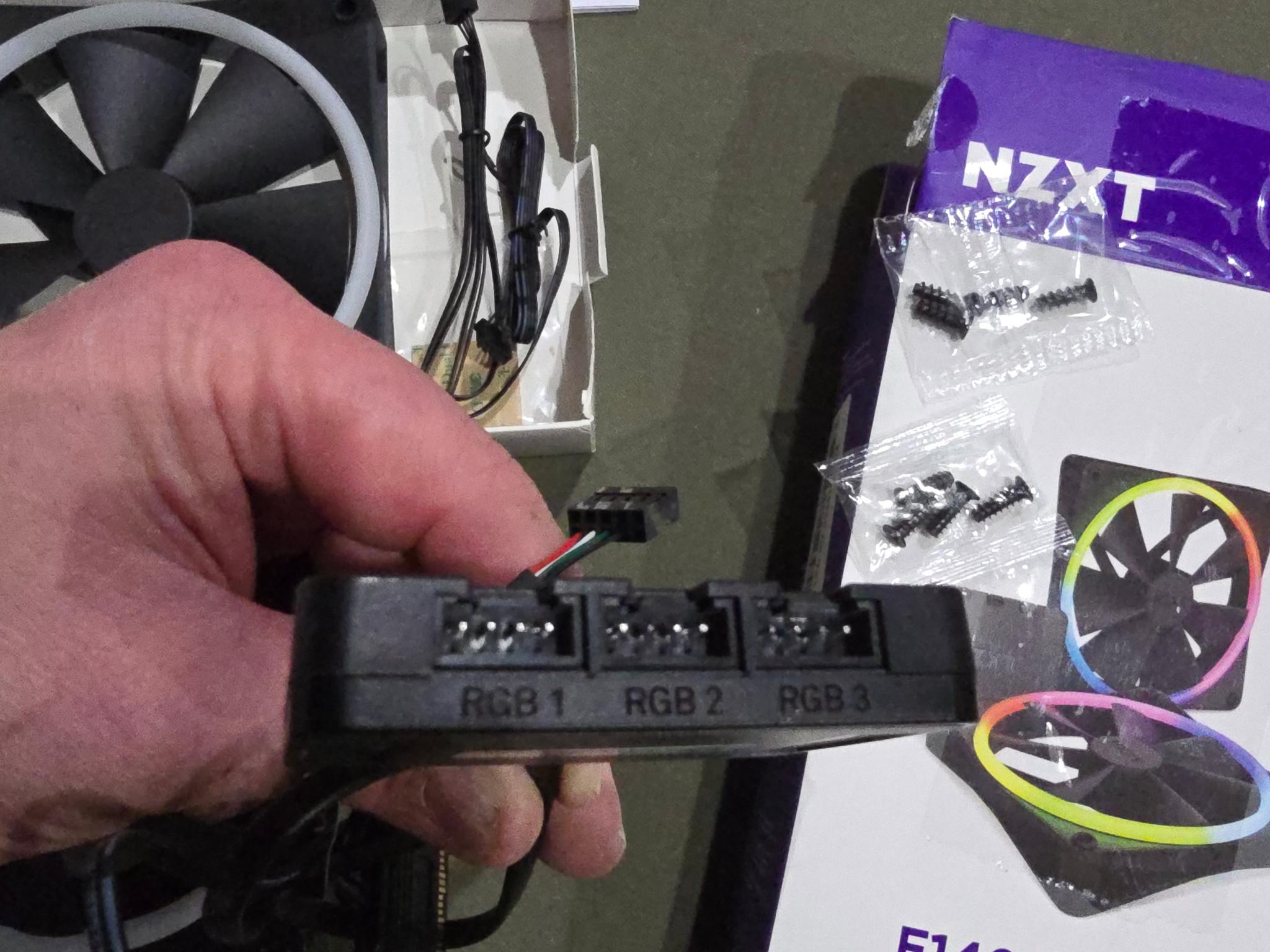 NZXT F140 RGB Twin Pack – 2 x 140mm PWM PC Fans with RGB Controller CAM Software 18 LEDs Black