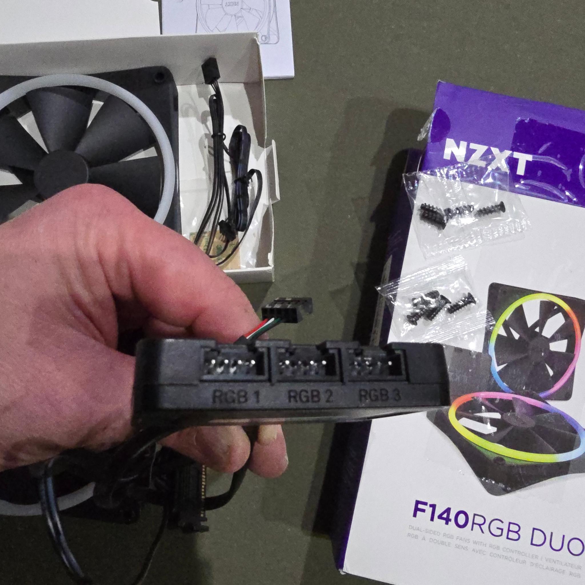 NZXT F140 RGB Twin Pack – 2 x 140mm PWM PC Fans with RGB Controller CAM Software 18 LEDs Black