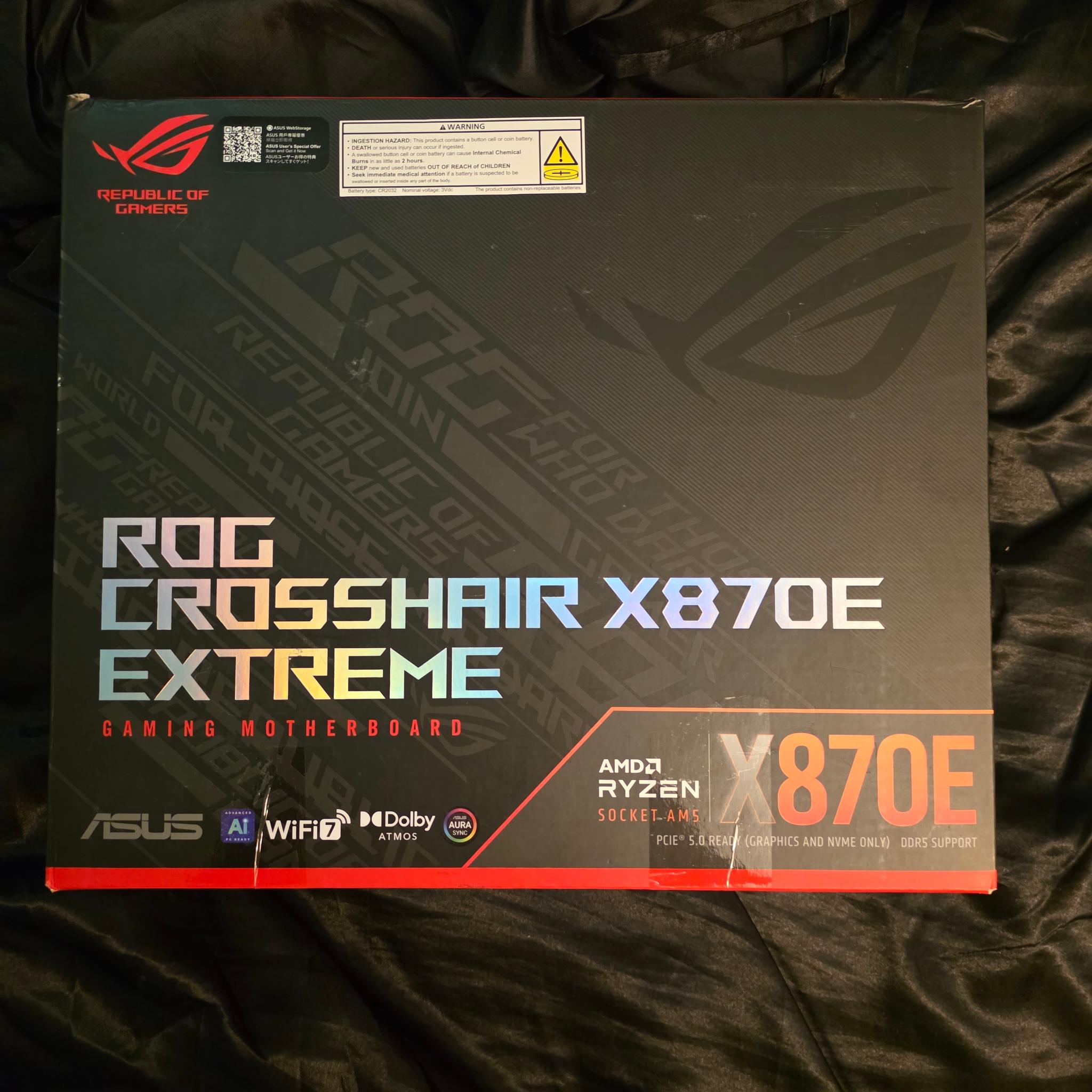 ROG CROSSHAIR X870E EXTREME + 9850X3D + 32 GB RAM 640 + 1TB NMVE