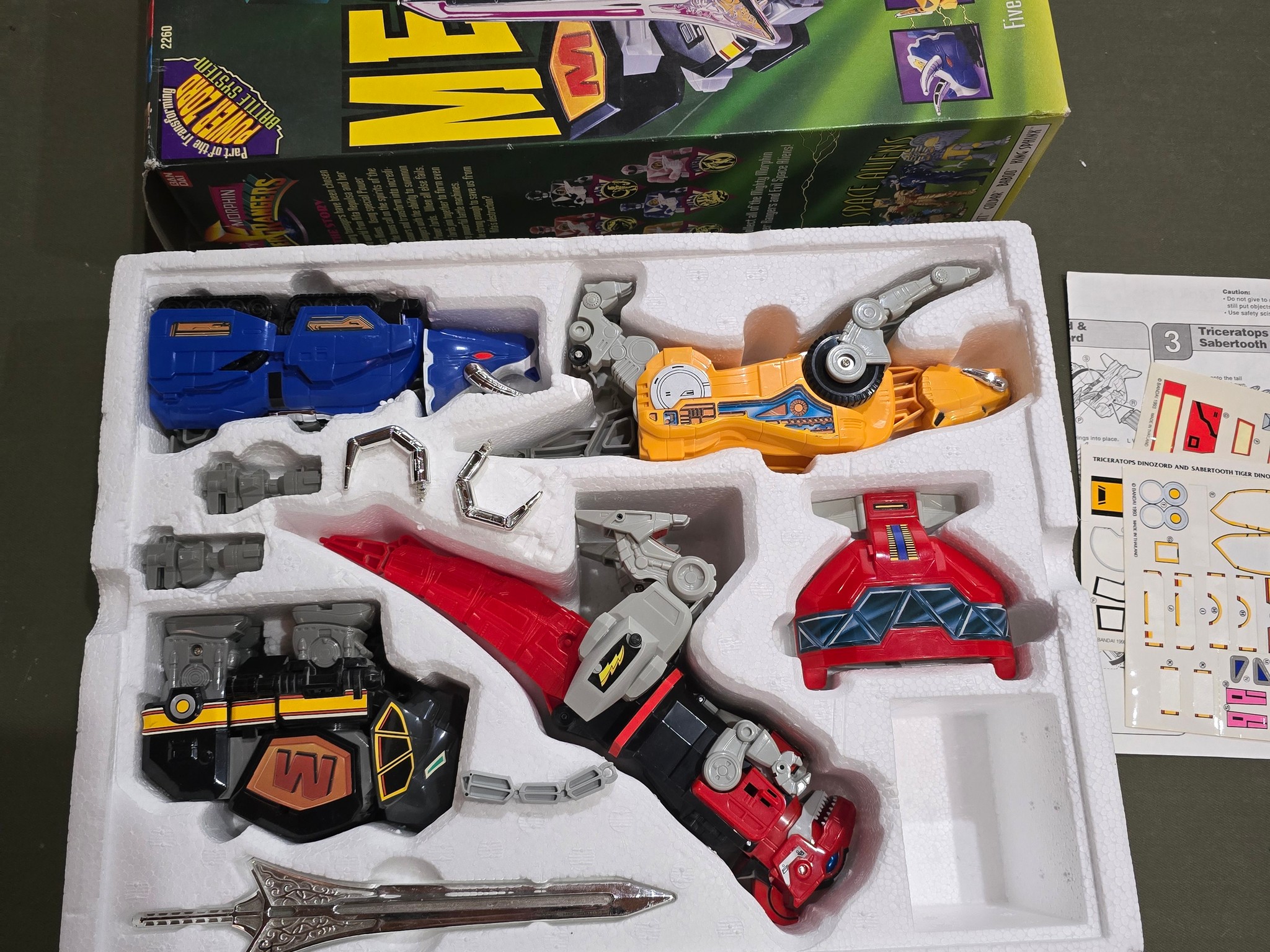 Vintage Mighty Morphin Power Rangers Megazord Deluxe Set 1993 Bandai Open Box 2260 Original