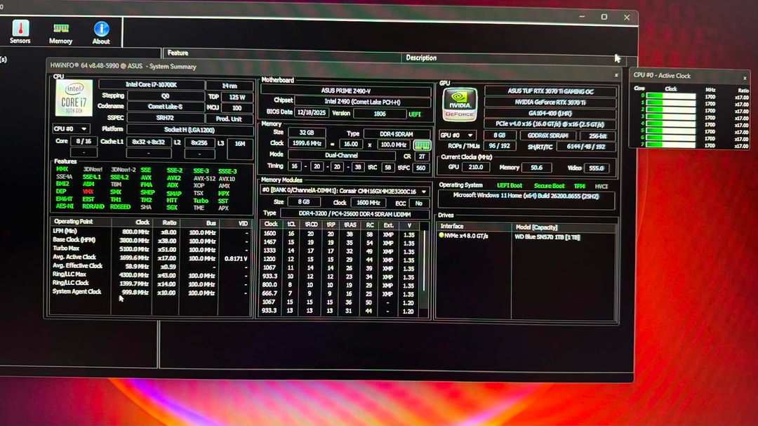 RGB Gaming PC | i7 10700k | 32GB DDR4 | RTX 3070 Ti | 1TB NVMe