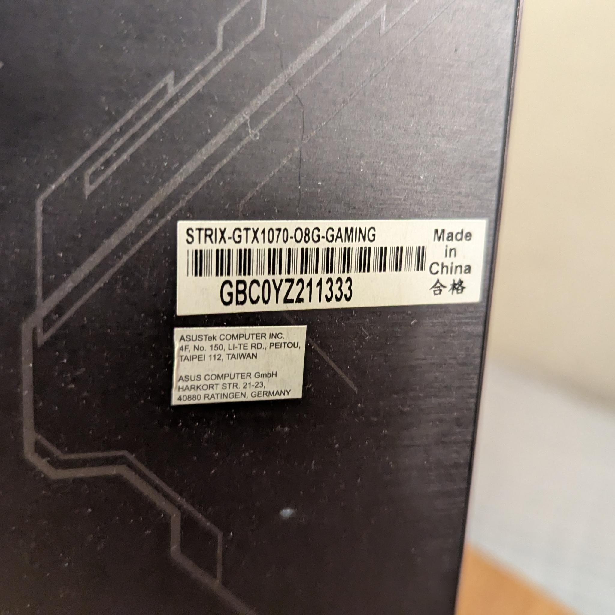 Asus ROG STRIX GeForce GTX 1070